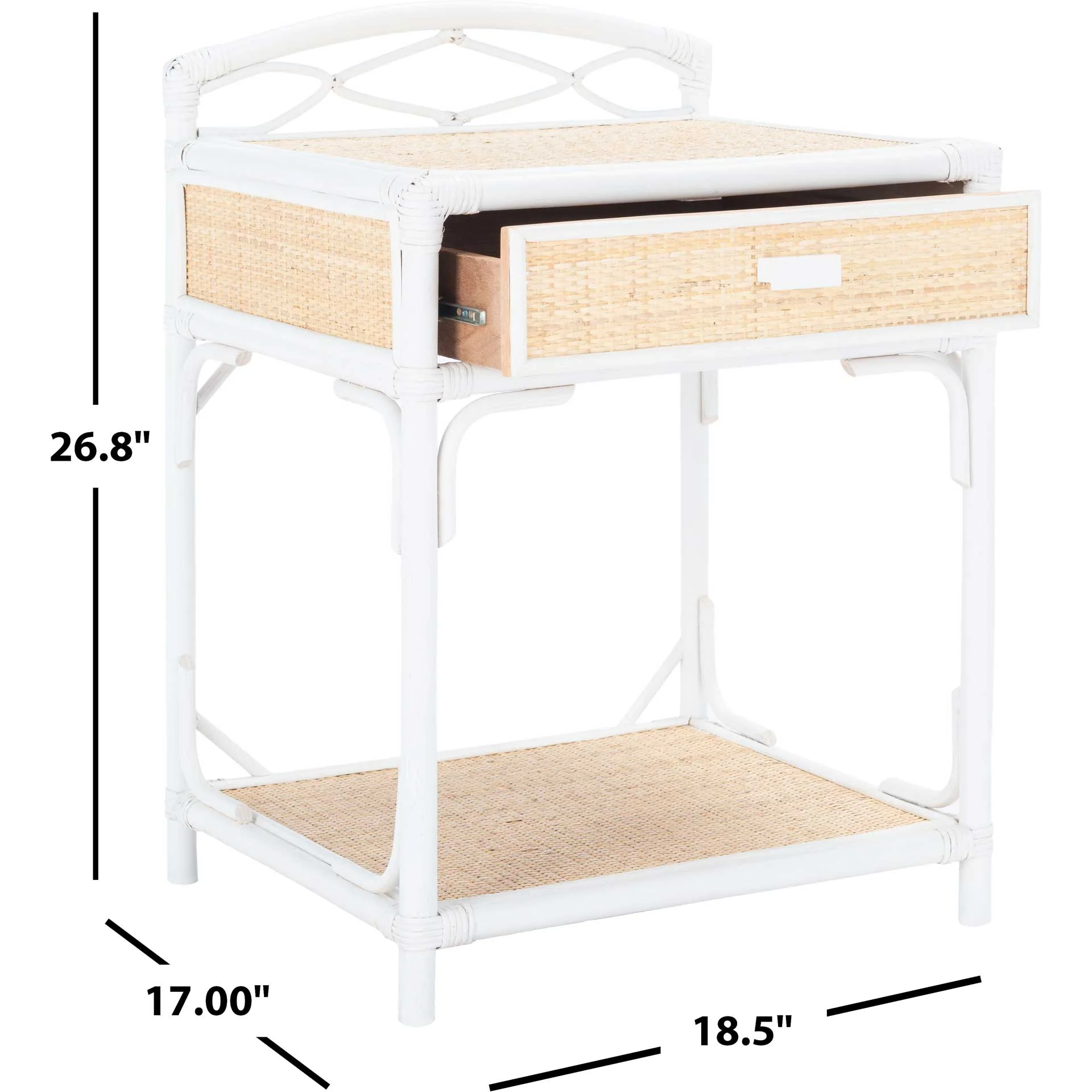 Beaufort 1 Drawer 1 Shelf Nightstand White/Natural - Image 9