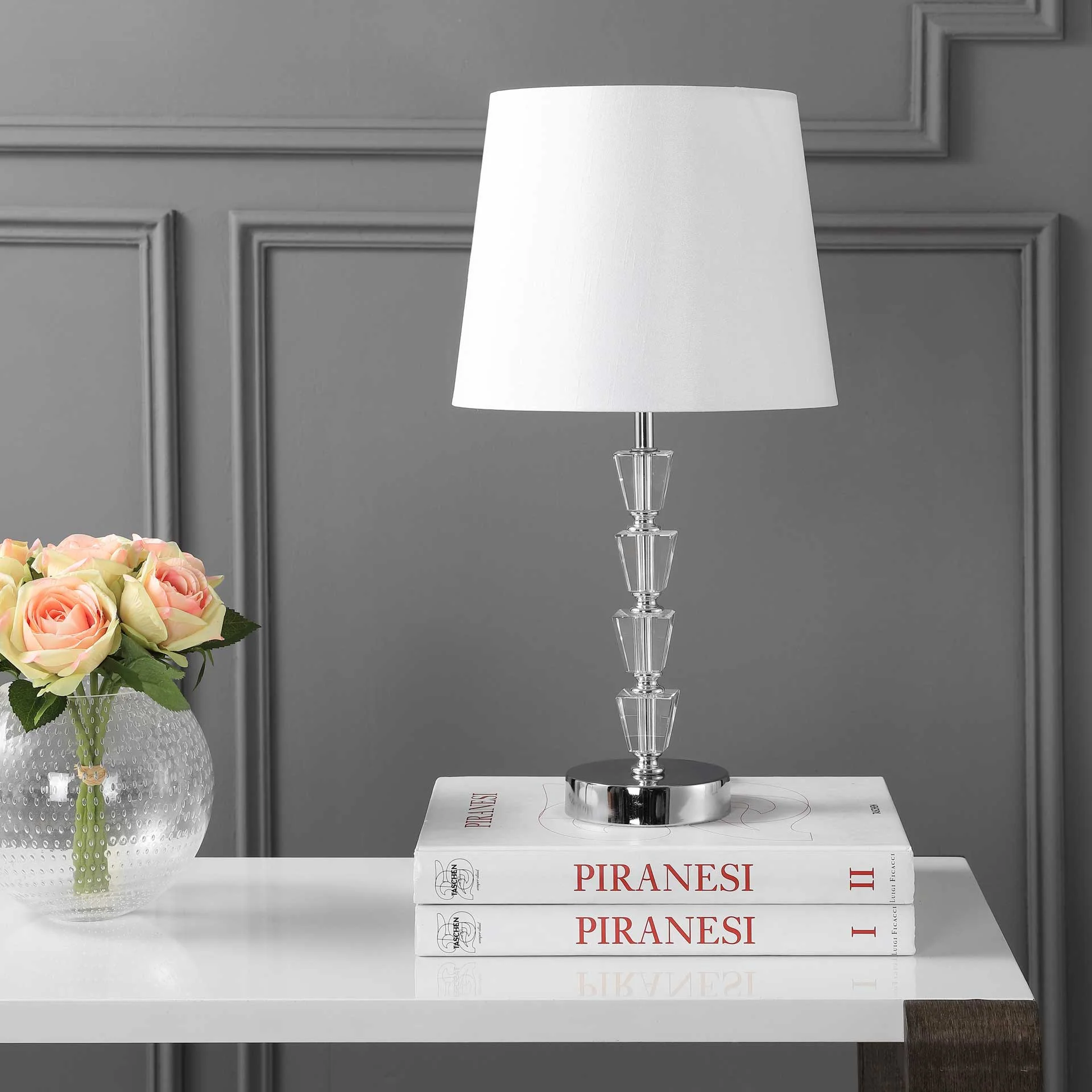 Beaumont Table Lamp Clear/Chrome - Image 3