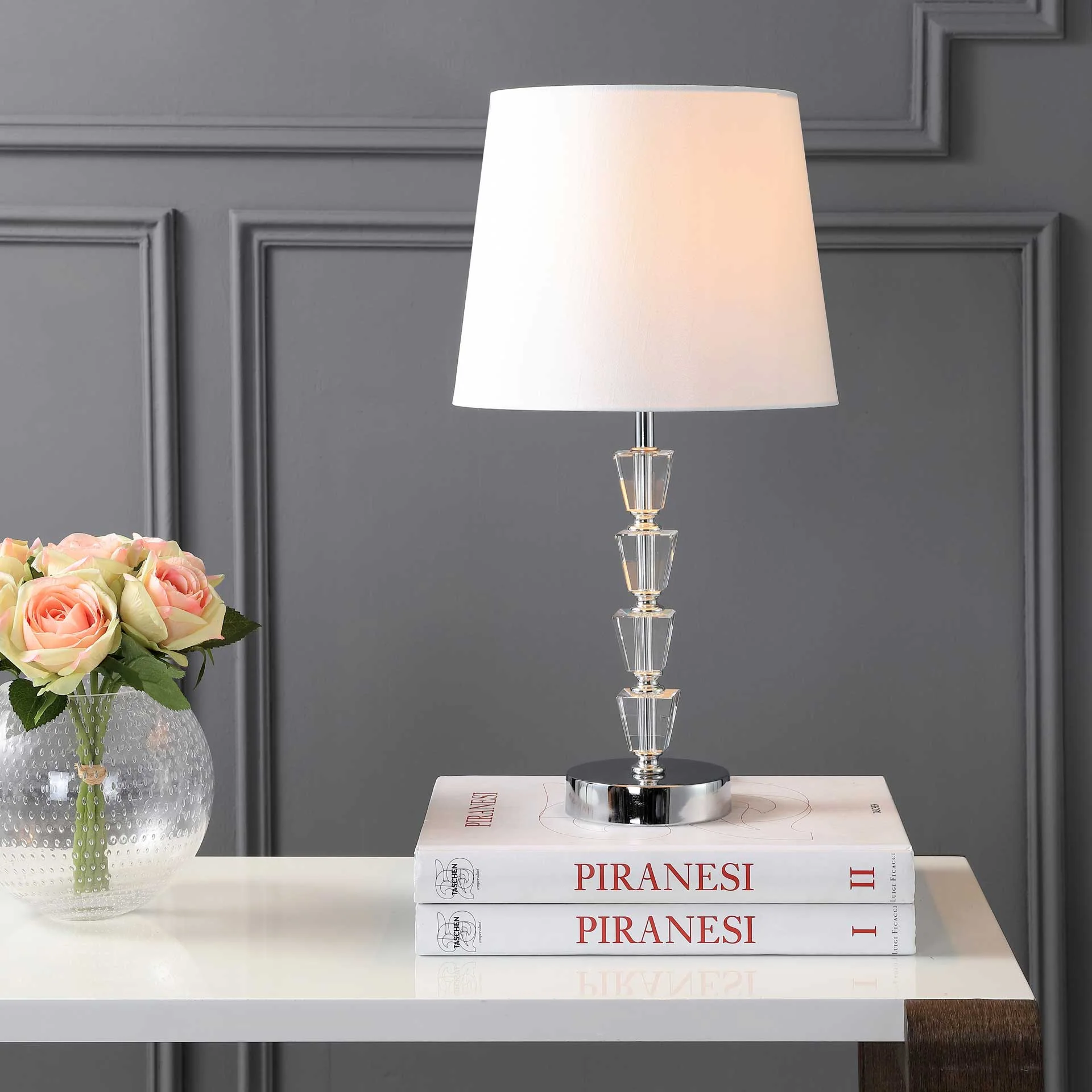 Beaumont Table Lamp Clear/Chrome - Image 4