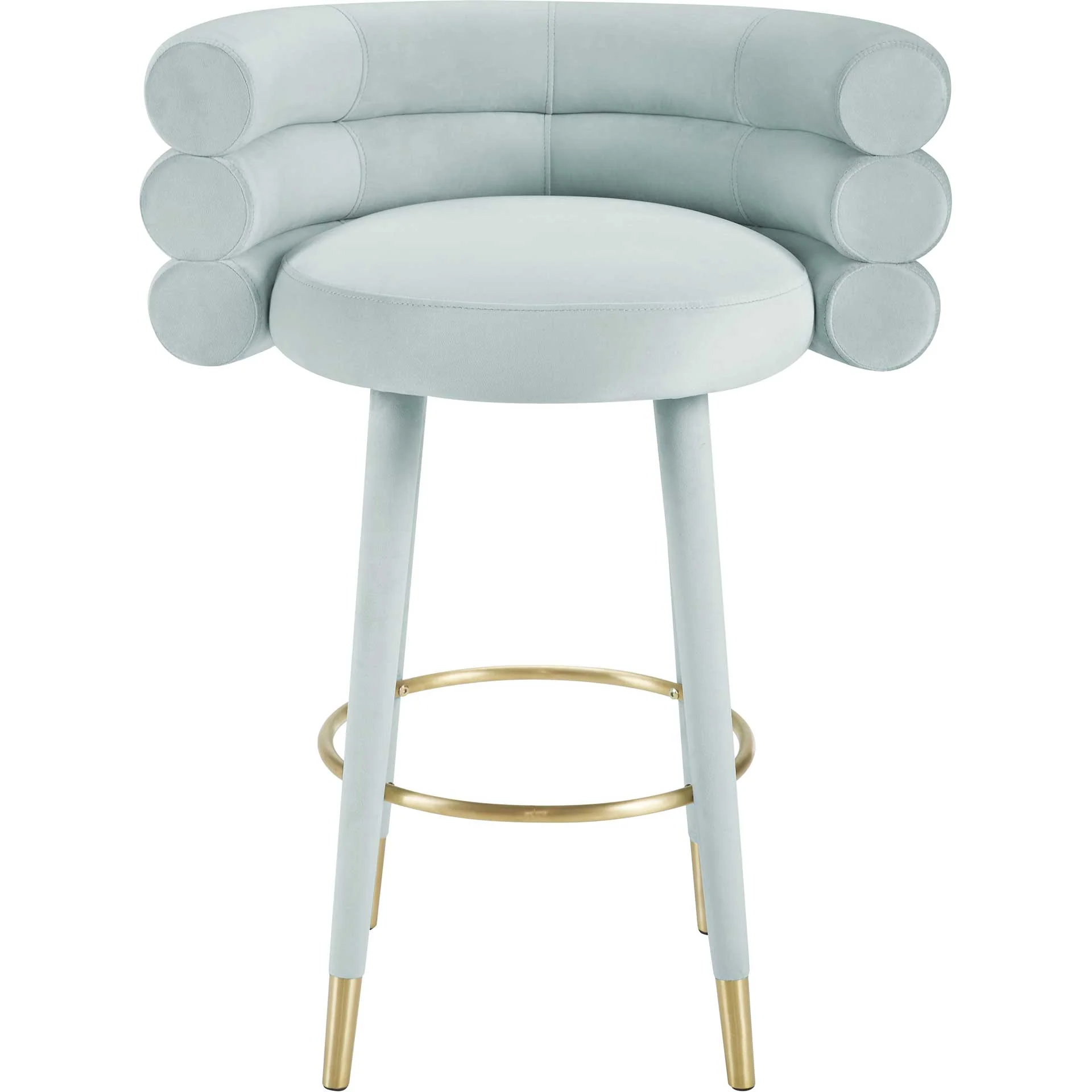 Beaumont Velvet Bar Stool Sea Foam Green - Image 2