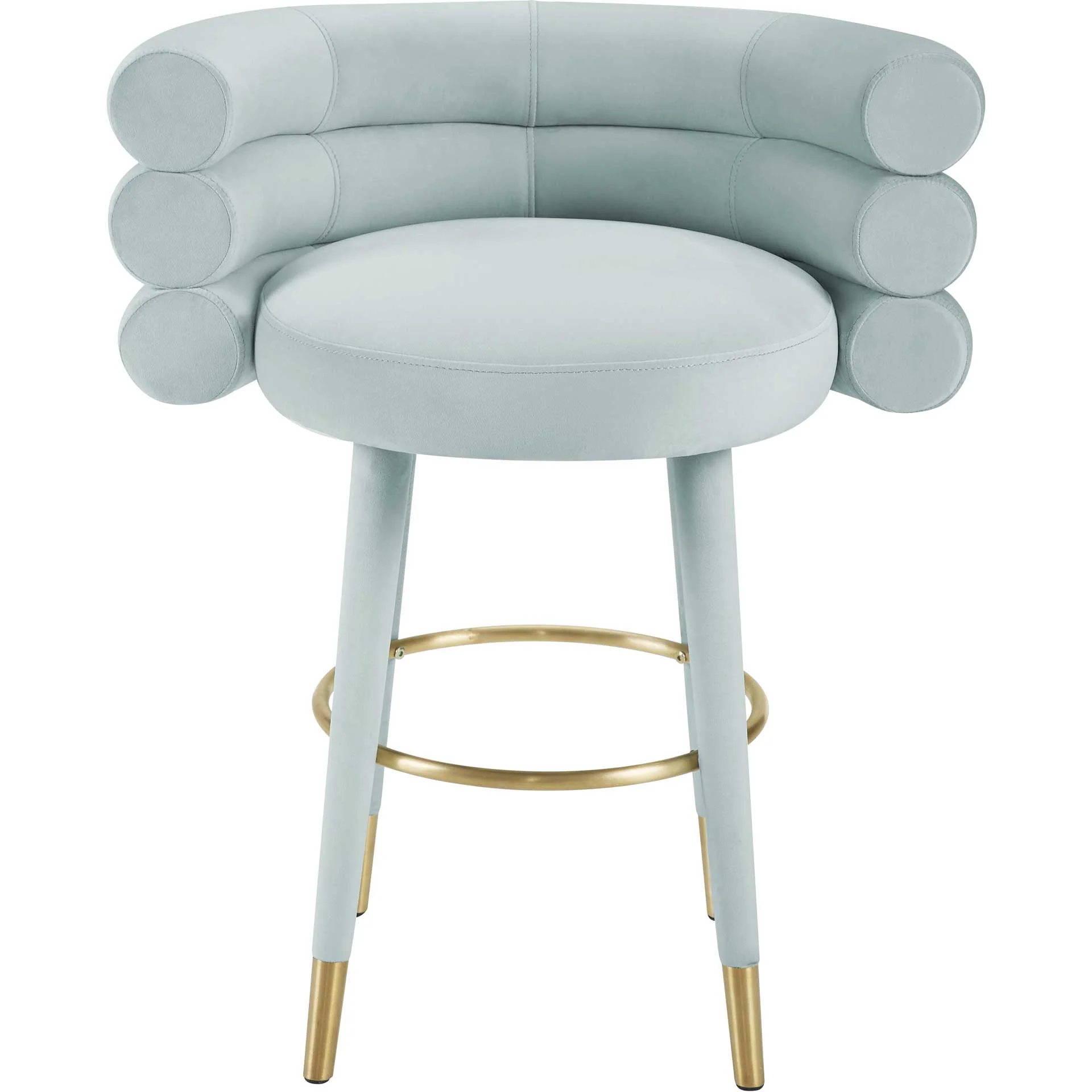 Beaumont Velvet Bar Stool Sea Foam Green - Image 5