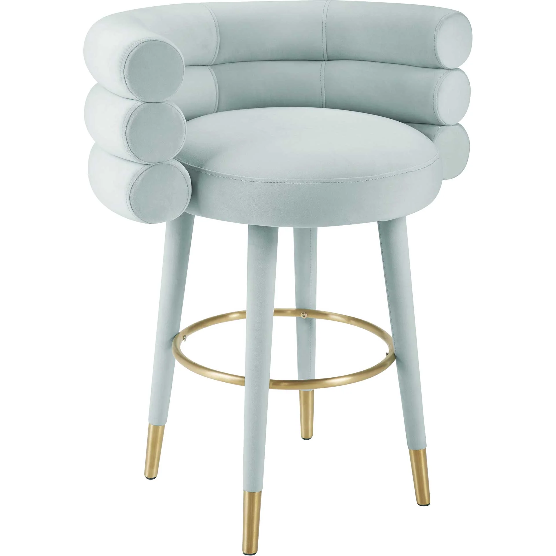 Beaumont Velvet Bar Stool Sea Foam Green - Image 6