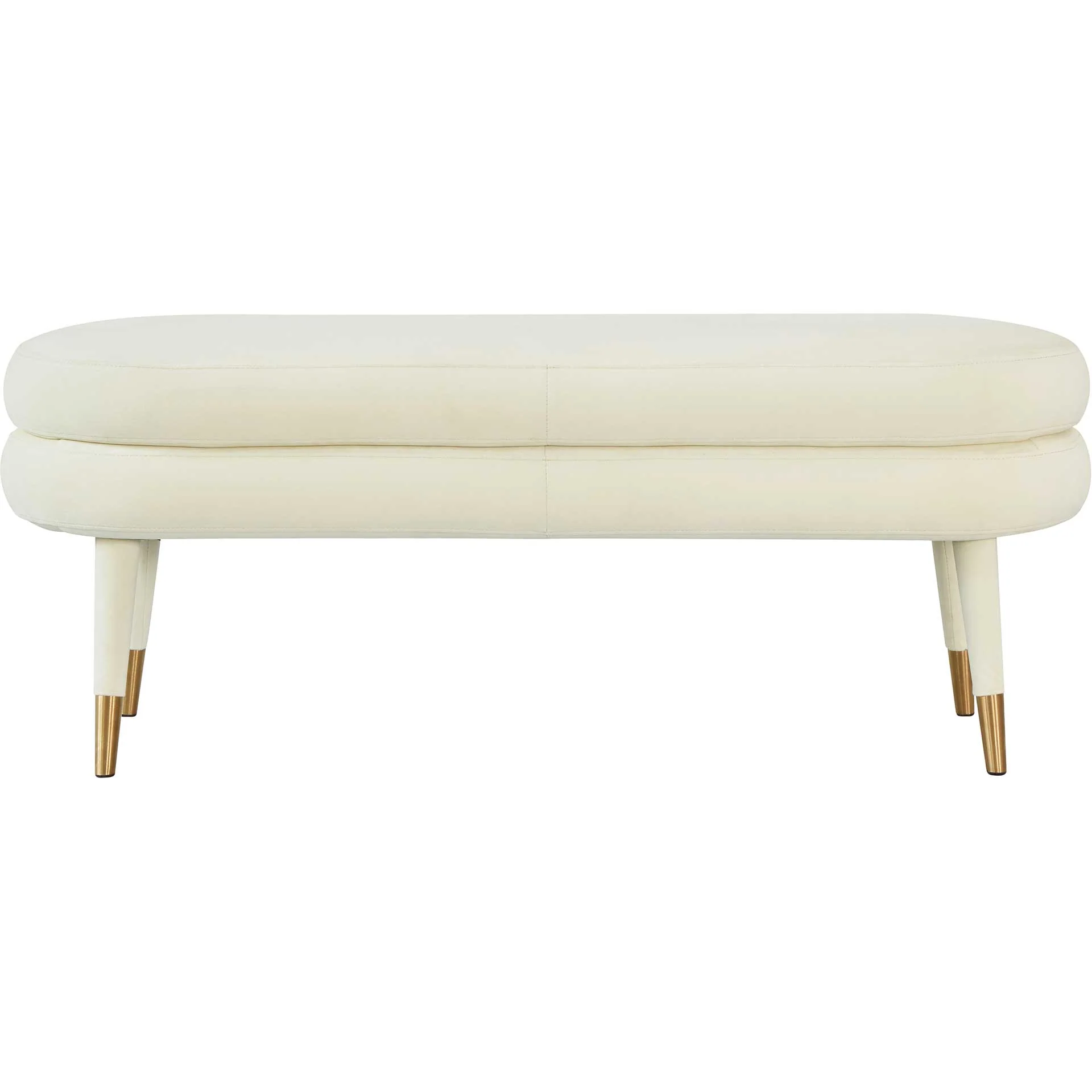 Beaumont Velvet Bench Cream - Image 2