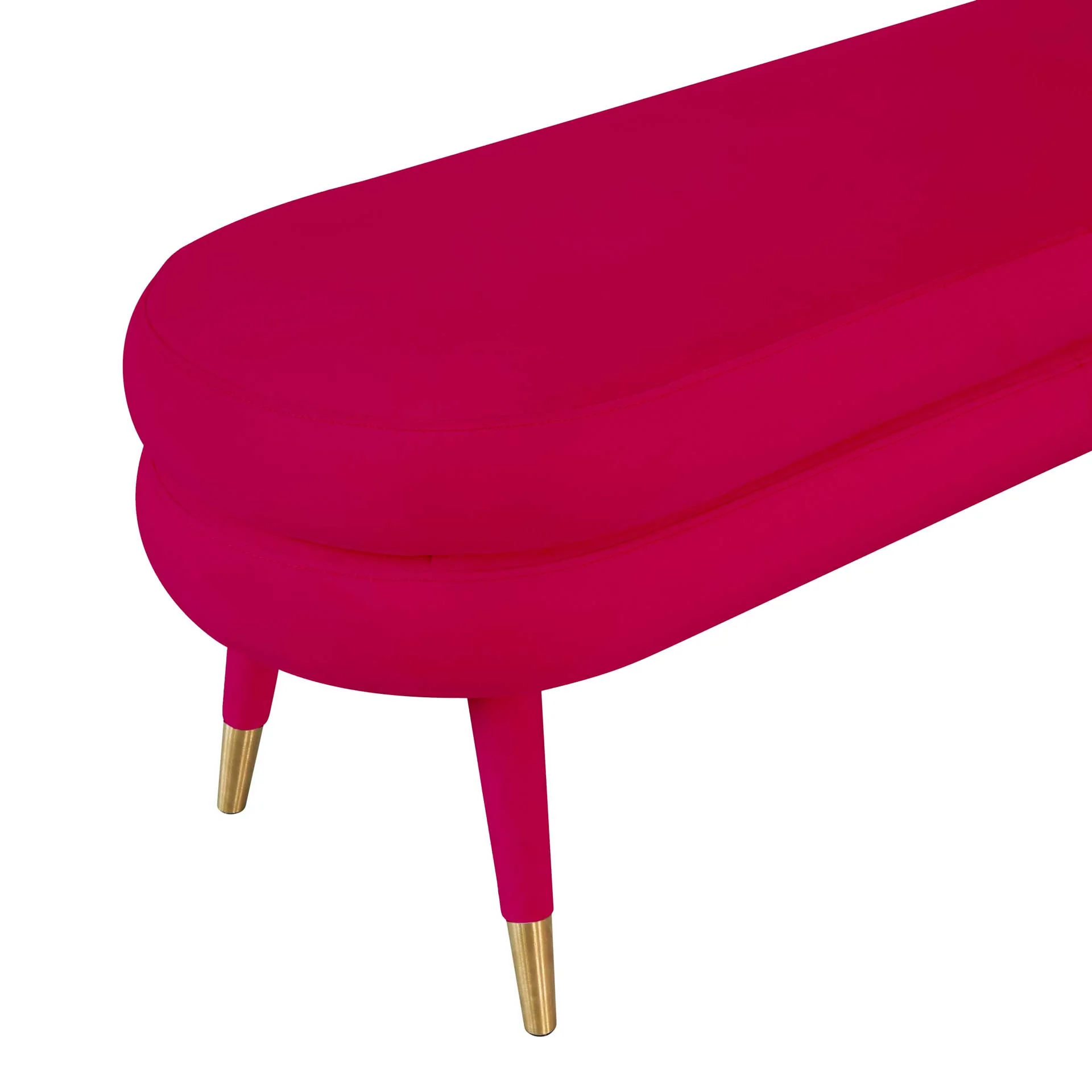 Beaumont Velvet Bench Pink - Image 3