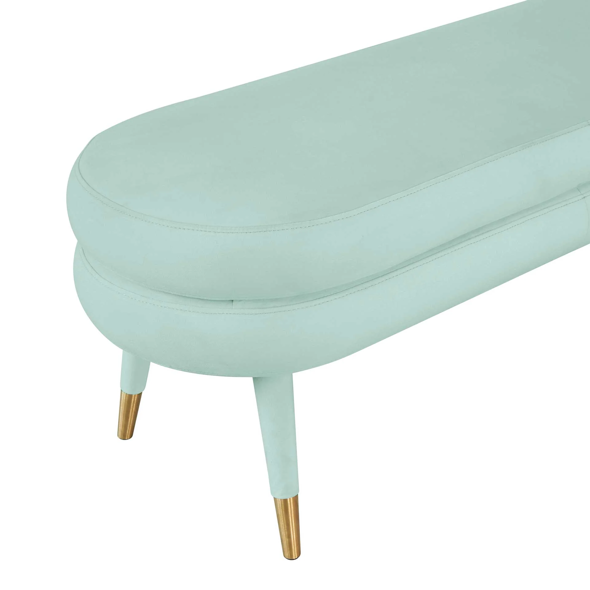 Beaumont Velvet Bench Sea Foam Green - Image 3