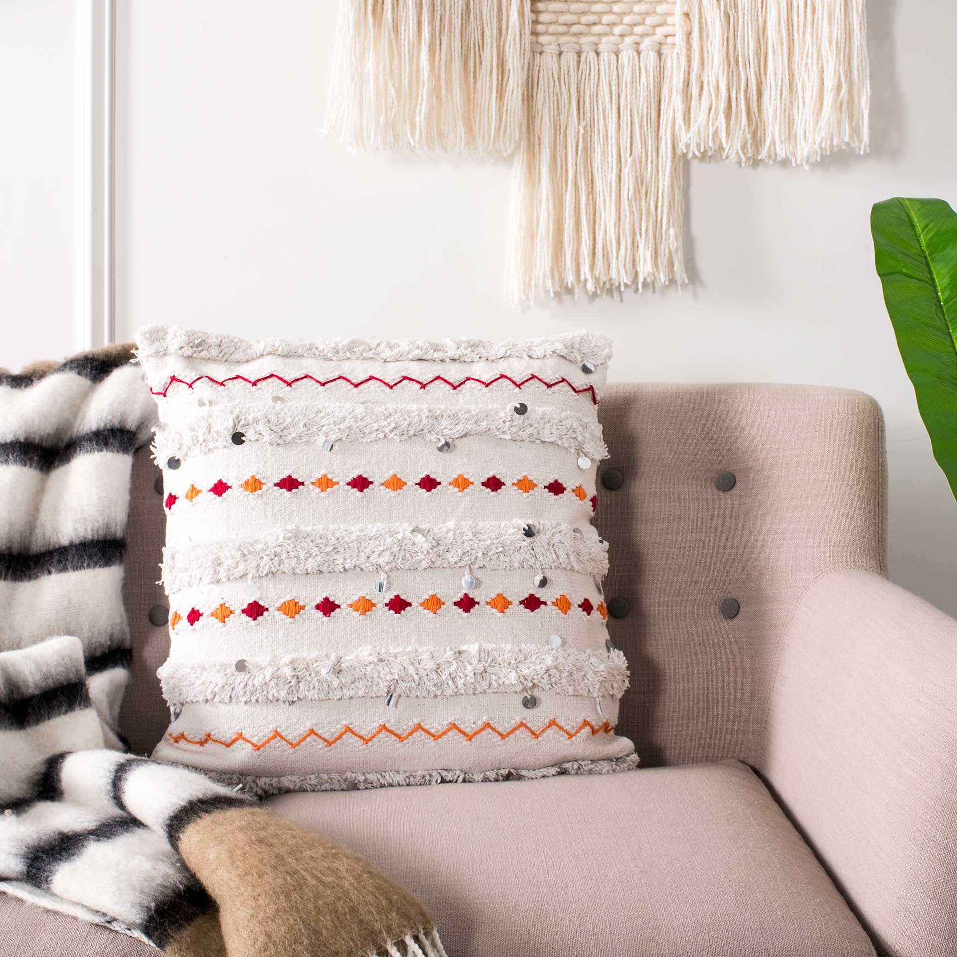 Bedeck Pillow White/Multi Pattern - Image 3