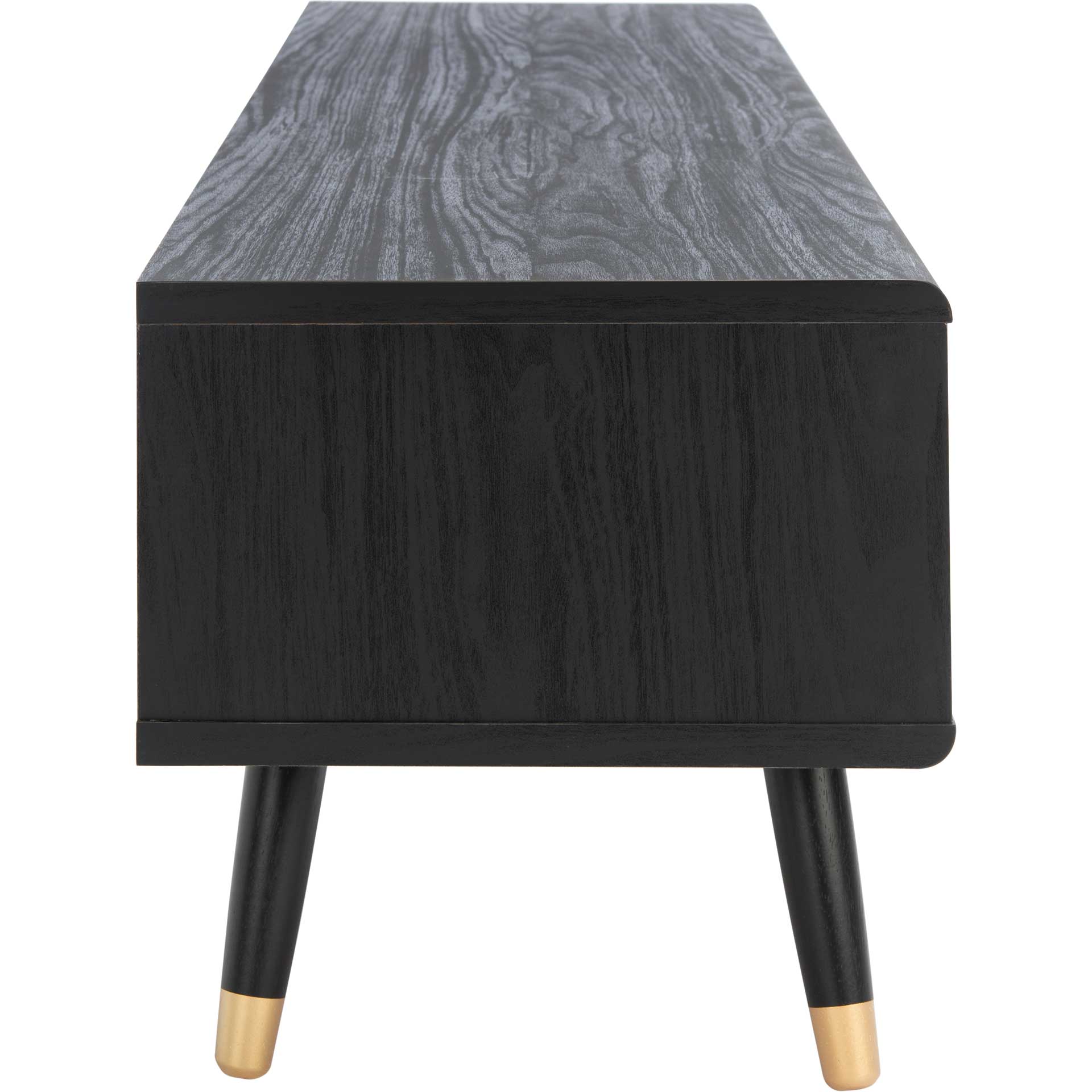 Beijing 2 Drawer 1 Shelf Media Stand Black/Oak/Gold - Image 3