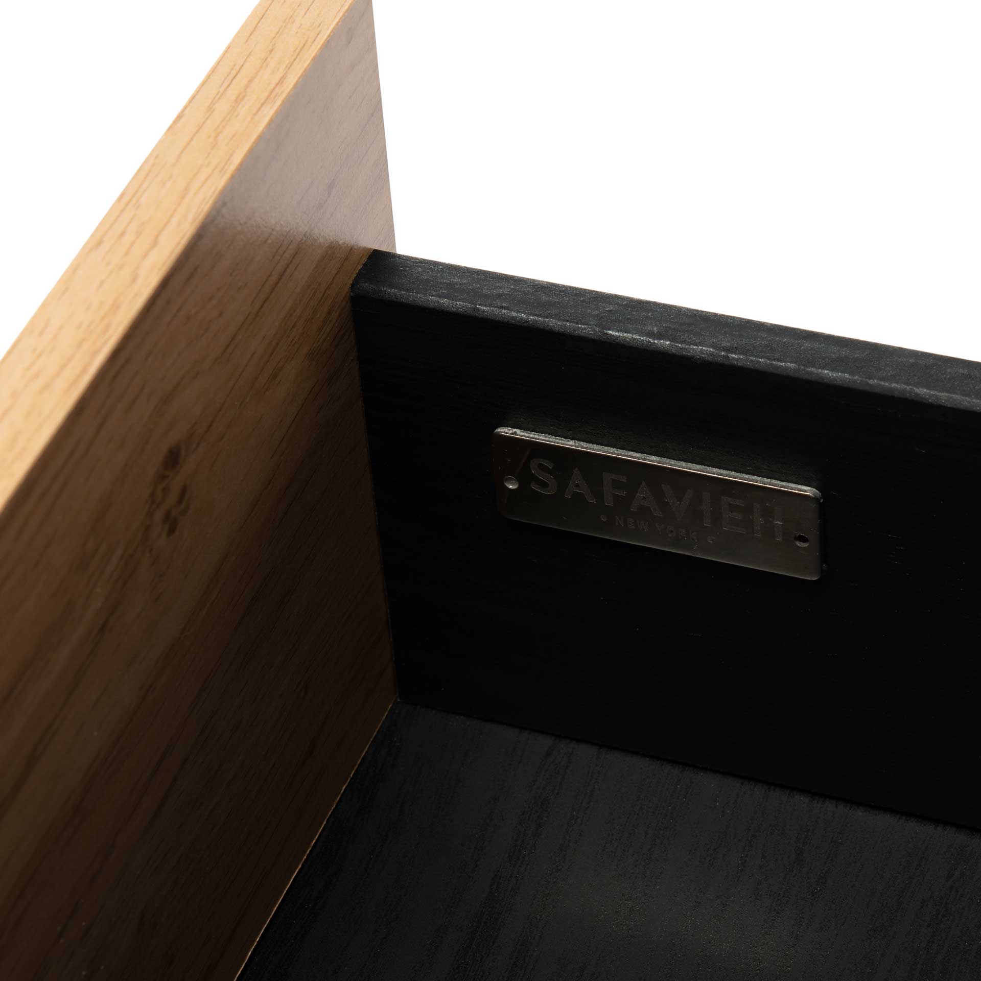 Beijing 2 Drawer 1 Shelf Media Stand Black/Oak/Gold - Image 6