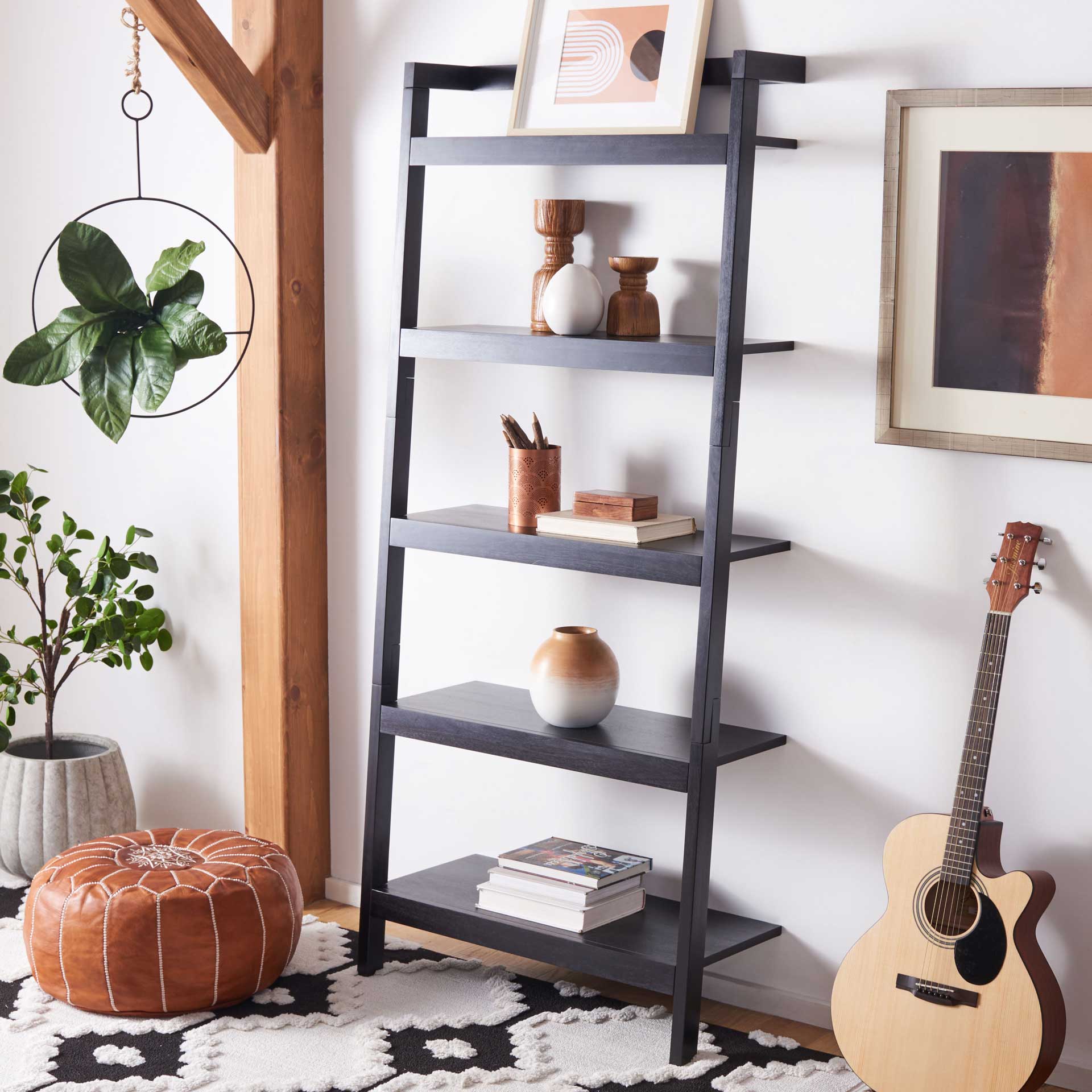 Belami 5 Tier Leaning Etagere Black - Image 4