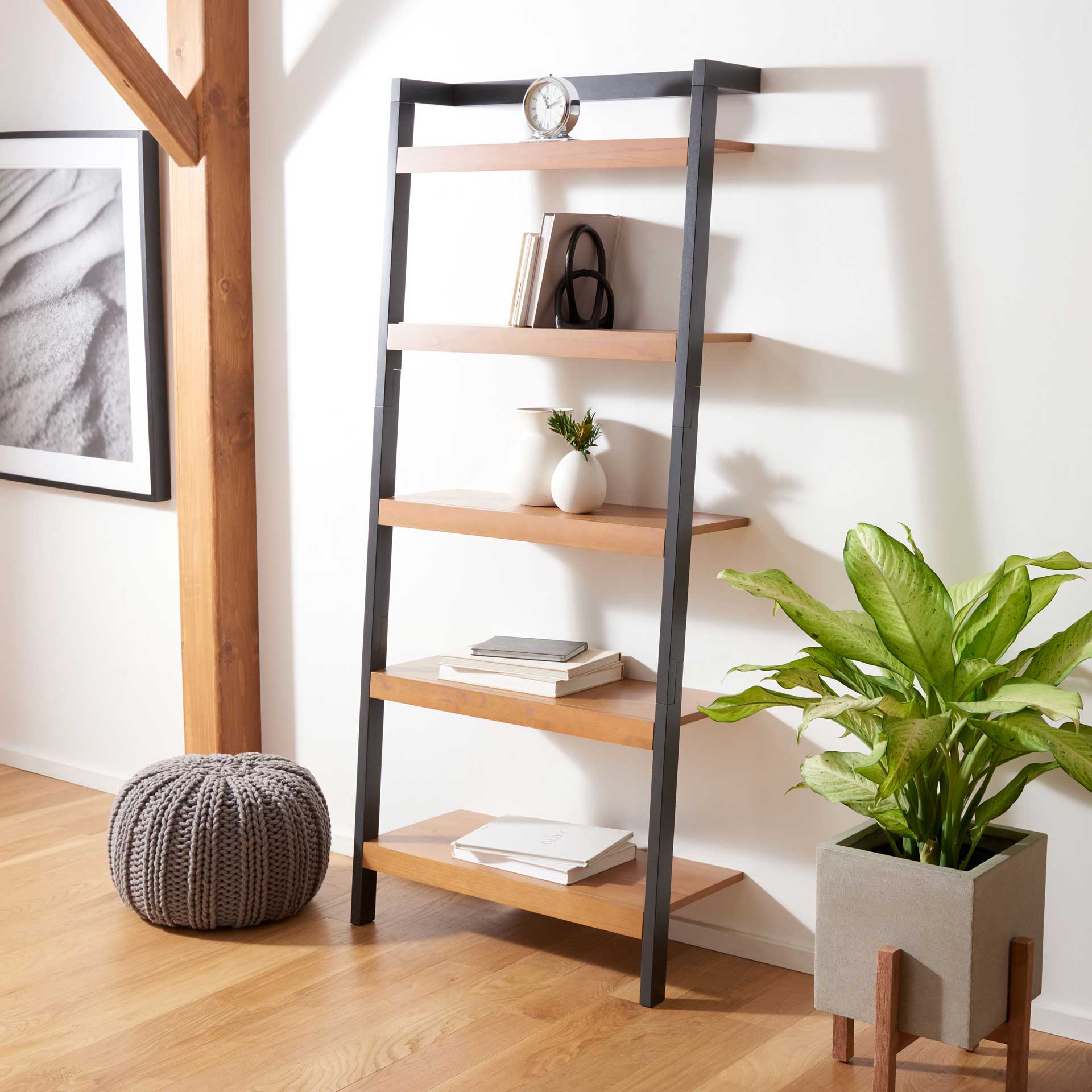 Belami 5 Tier Leaning Etagere Natural/Charcoal - Image 8