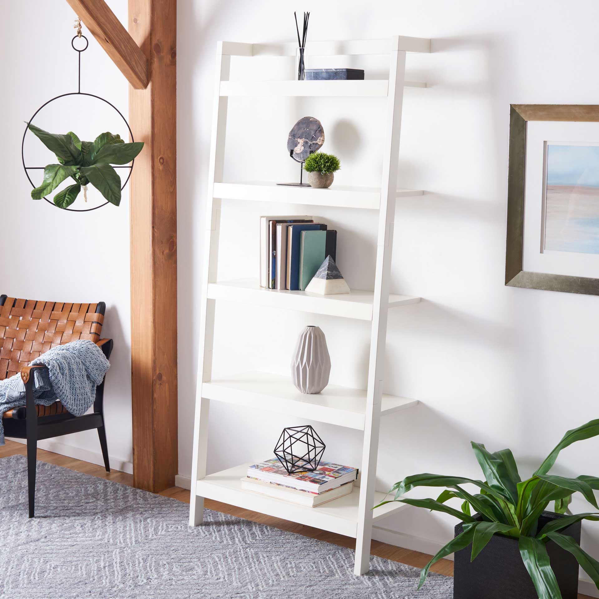 Belami 5 Tier Leaning Etagere White - Image 4