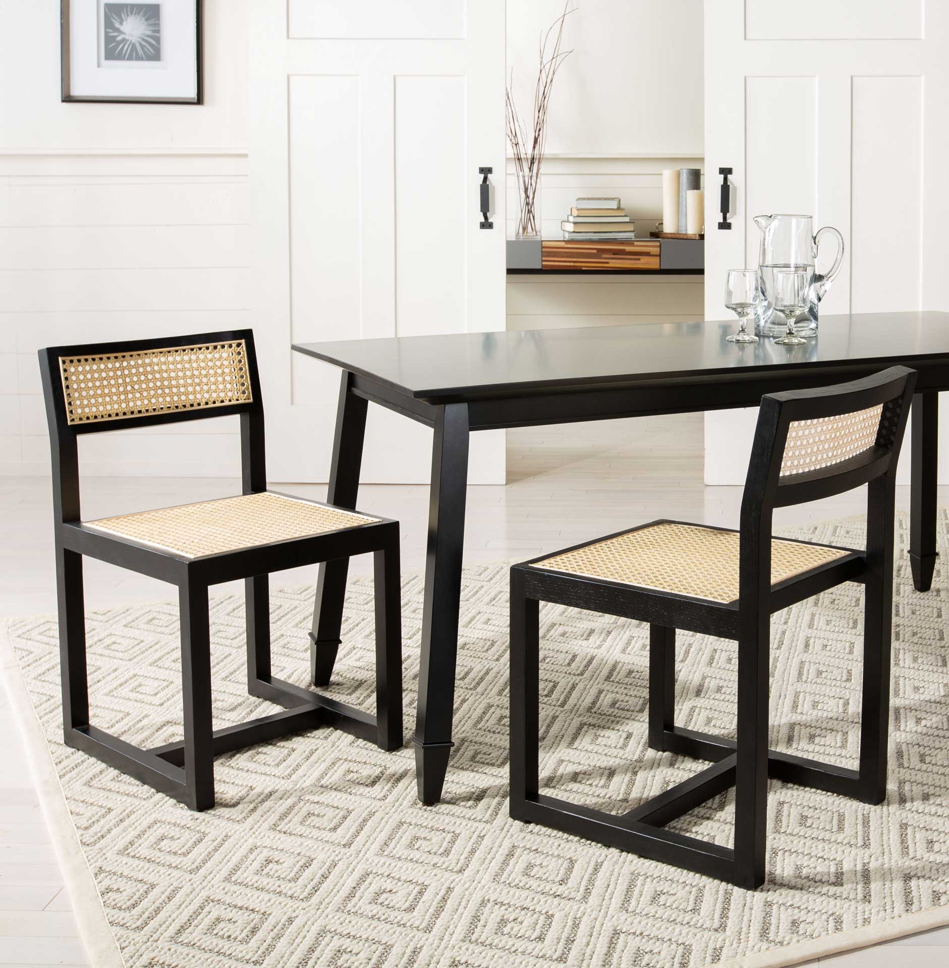 Bellini Cane Dining Chair Black/Natural - Image 10