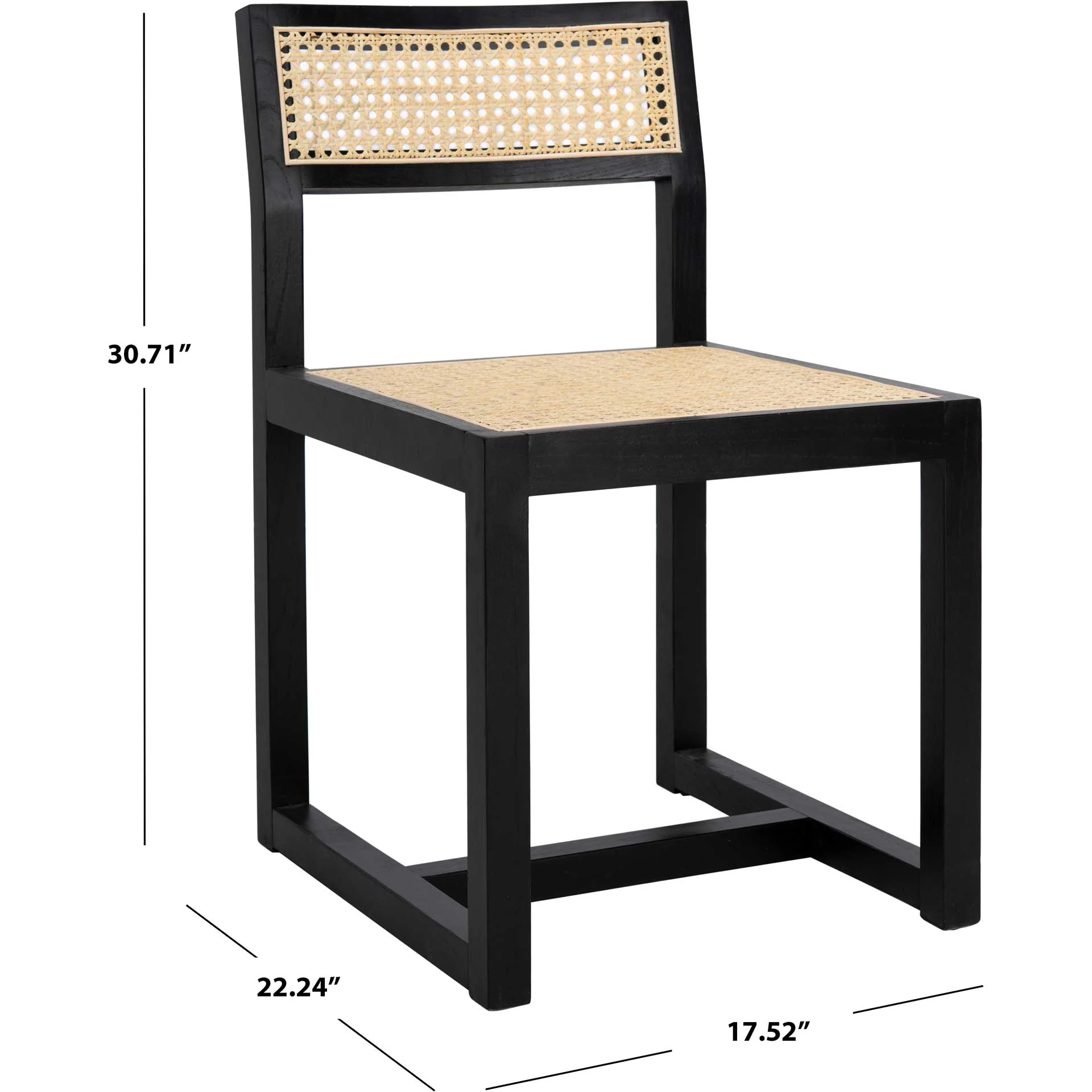 Bellini Cane Dining Chair Black/Natural - Image 8