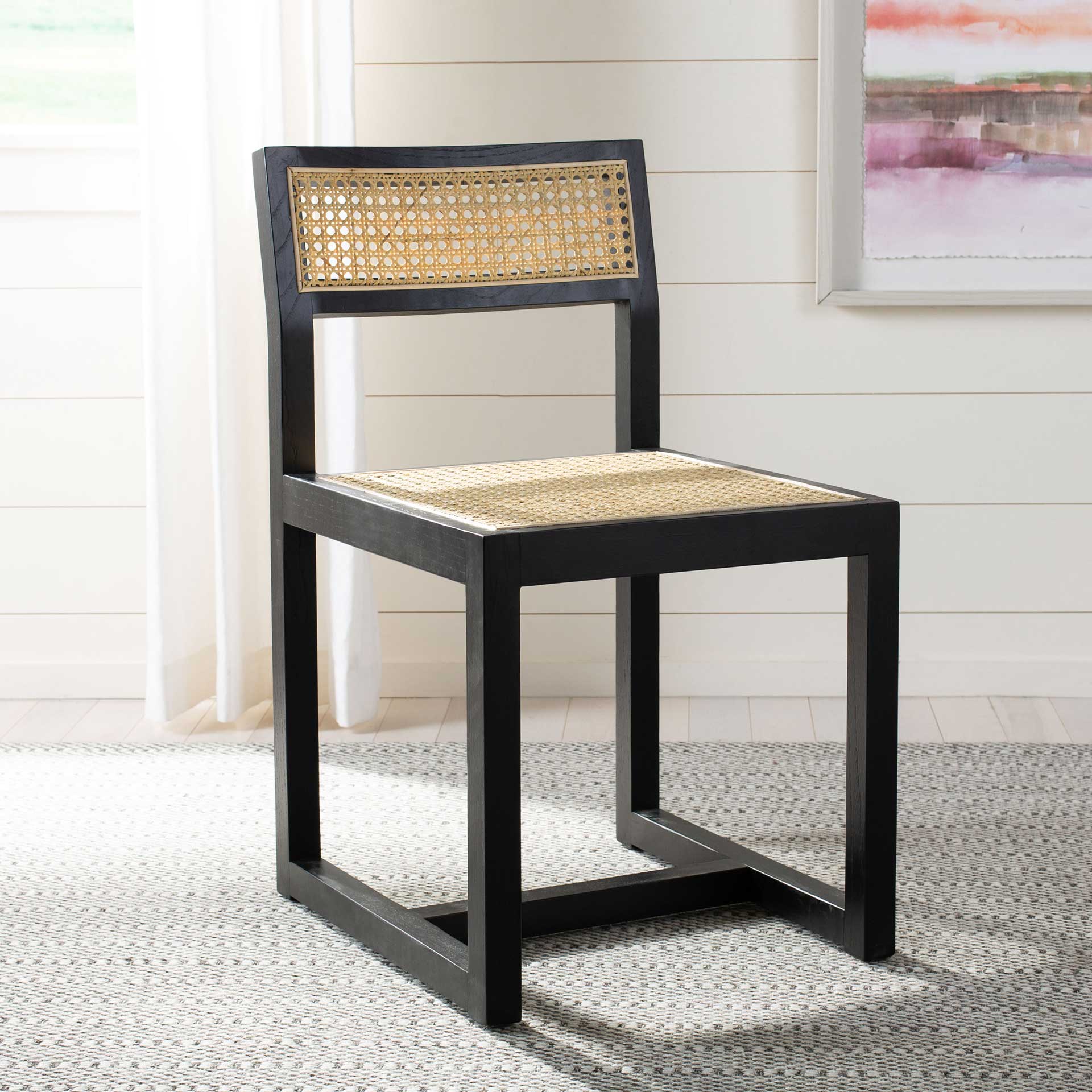 Bellini Cane Dining Chair Black/Natural - Image 9