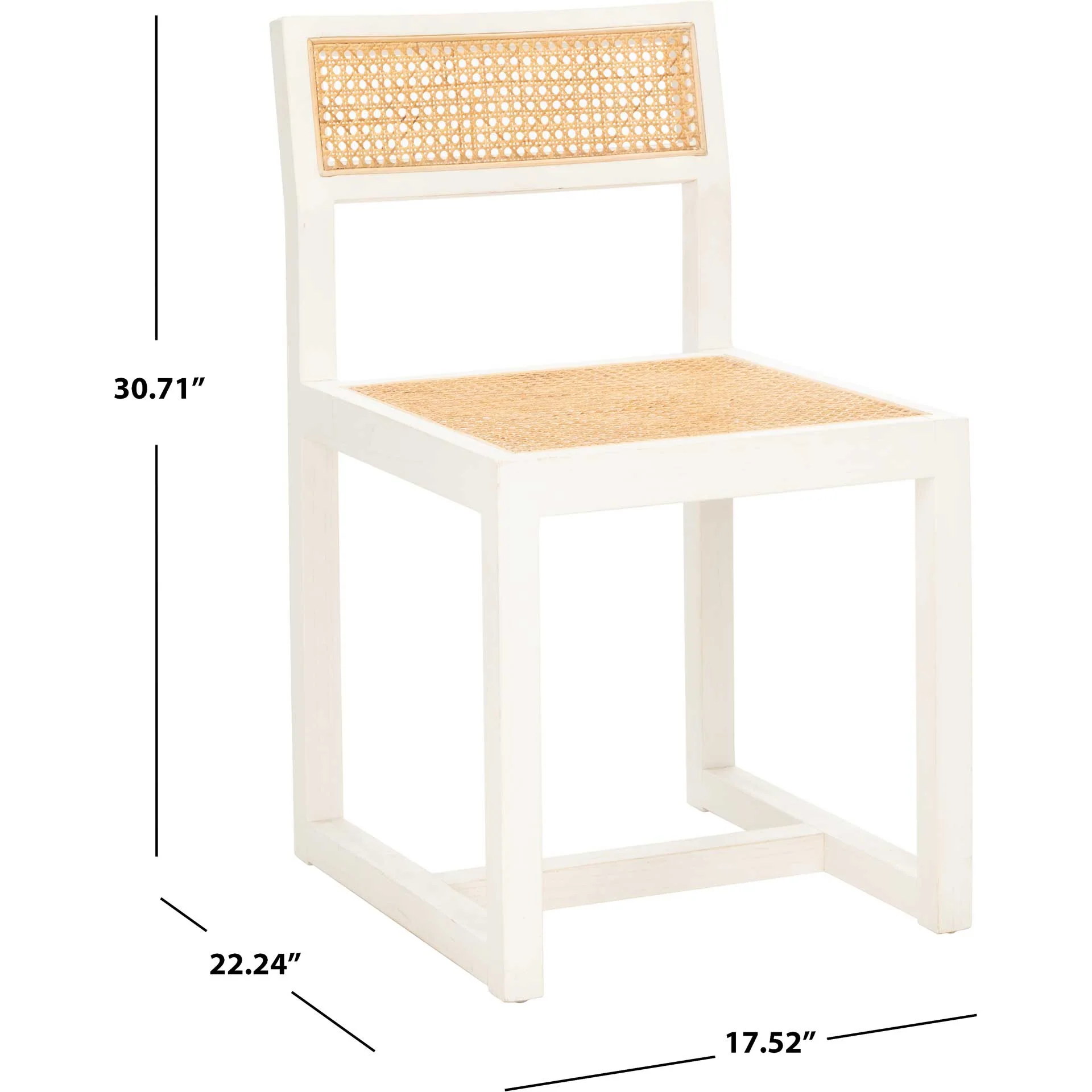 Bellini Cane Dining Chair White/Natural - Image 7