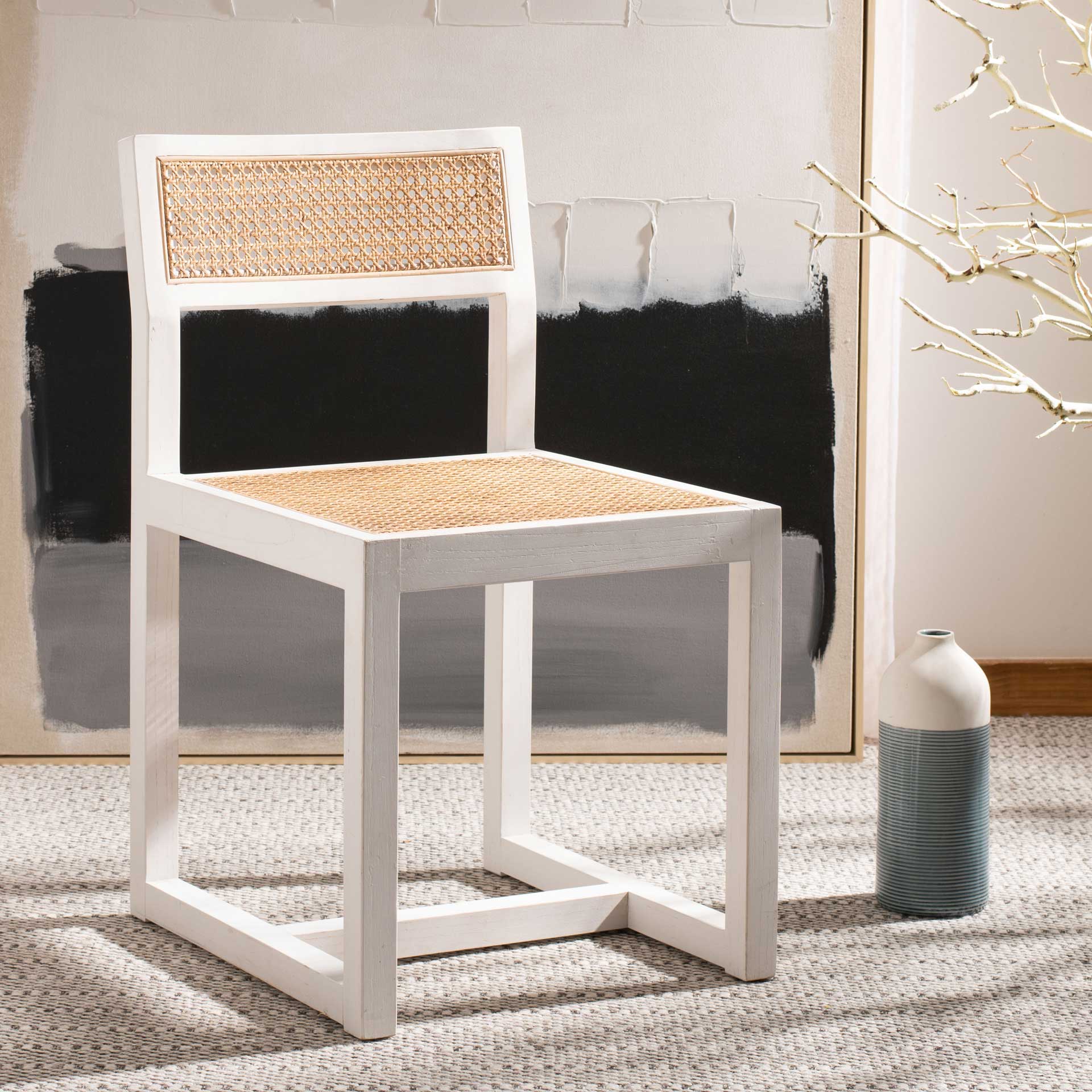 Bellini Cane Dining Chair White/Natural - Image 8