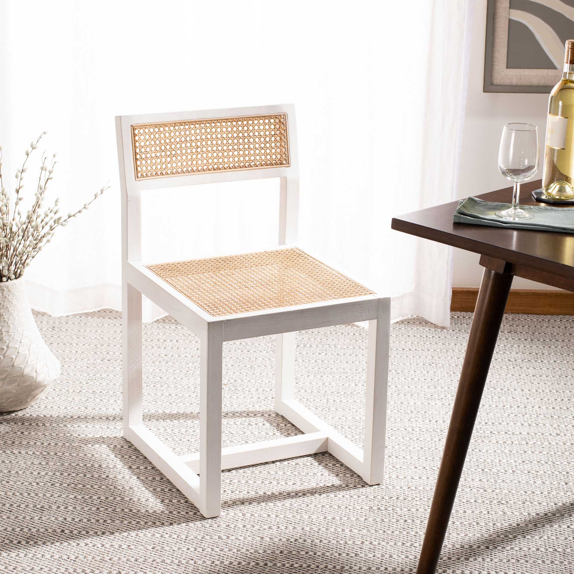 Bellini Cane Dining Chair White/Natural - Image 9