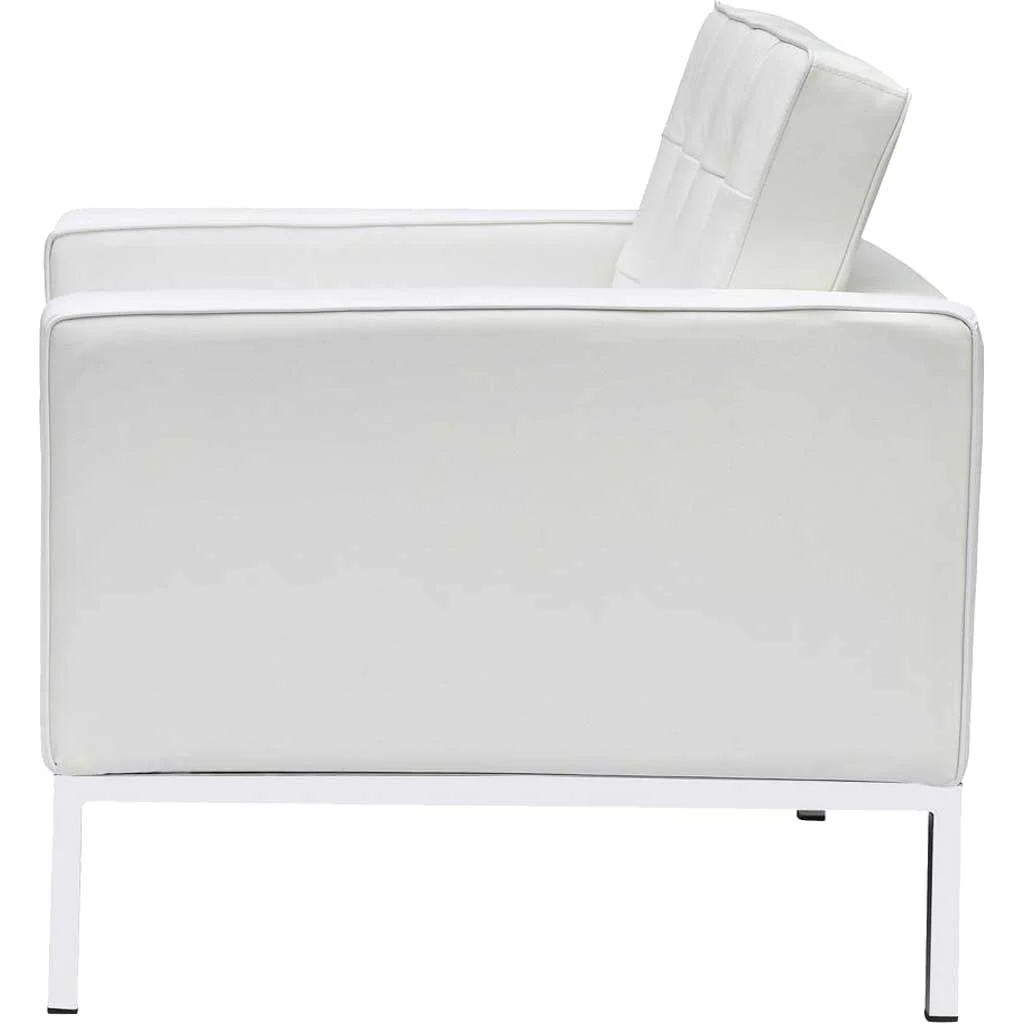 Belmont Arm Chair in Leather White - Image 4