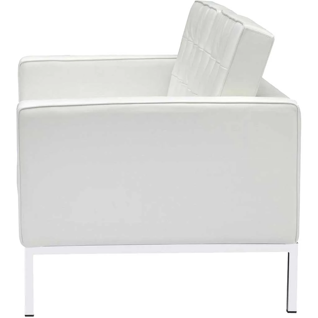 Belmont Loveseat in Leather White - Image 4