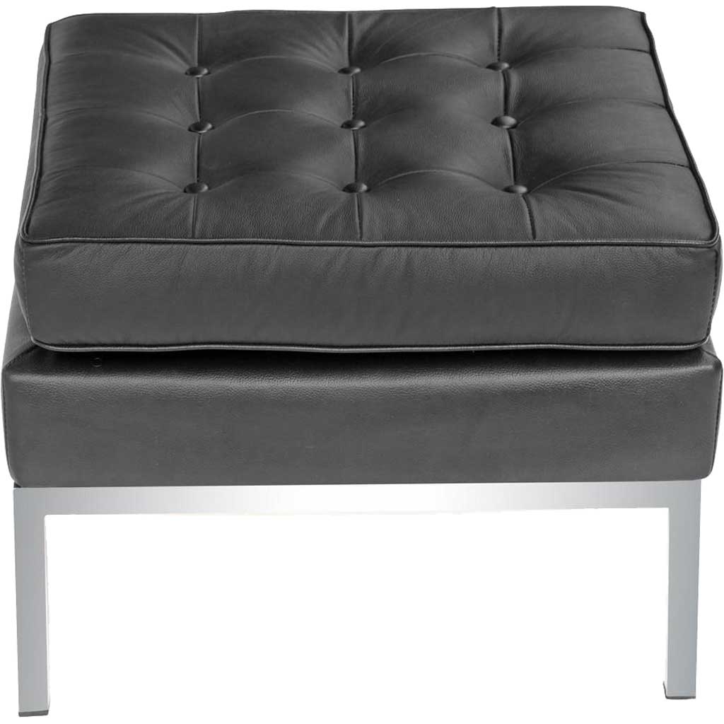 Belmont Ottoman in Leather Black - Image 4