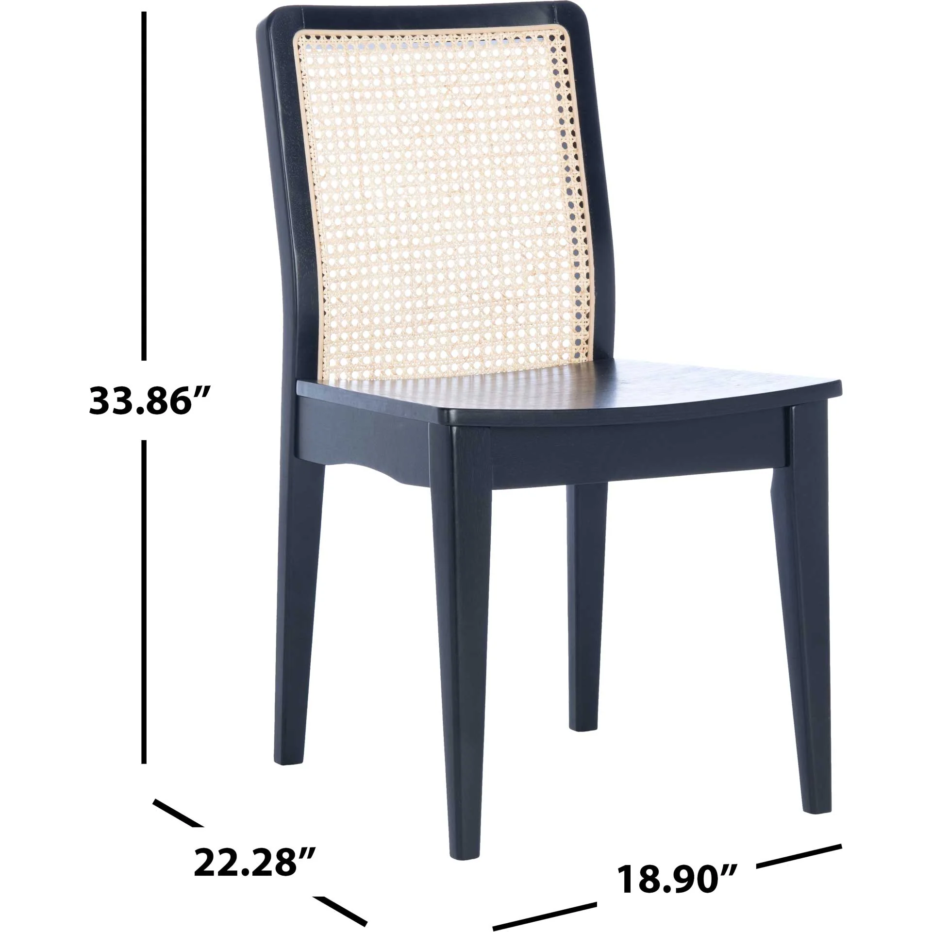 Belomy Rattan Dining Chair Black/Natural (Set of 2) - Image 9