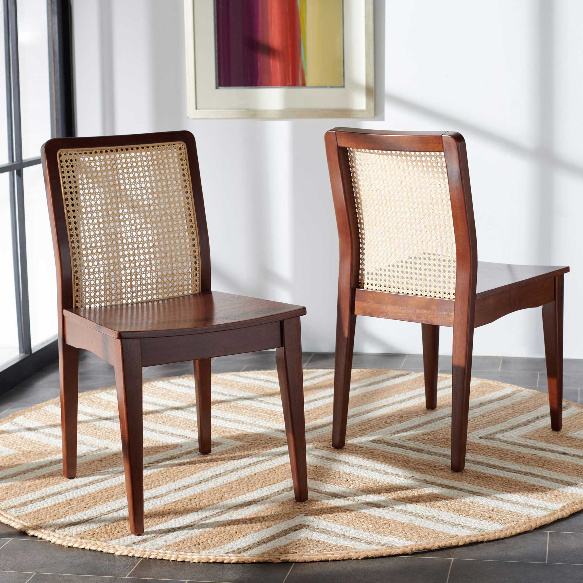 Belomy Rattan Dining Chair Dark Brown/Natural (Set of 2) - Image 7