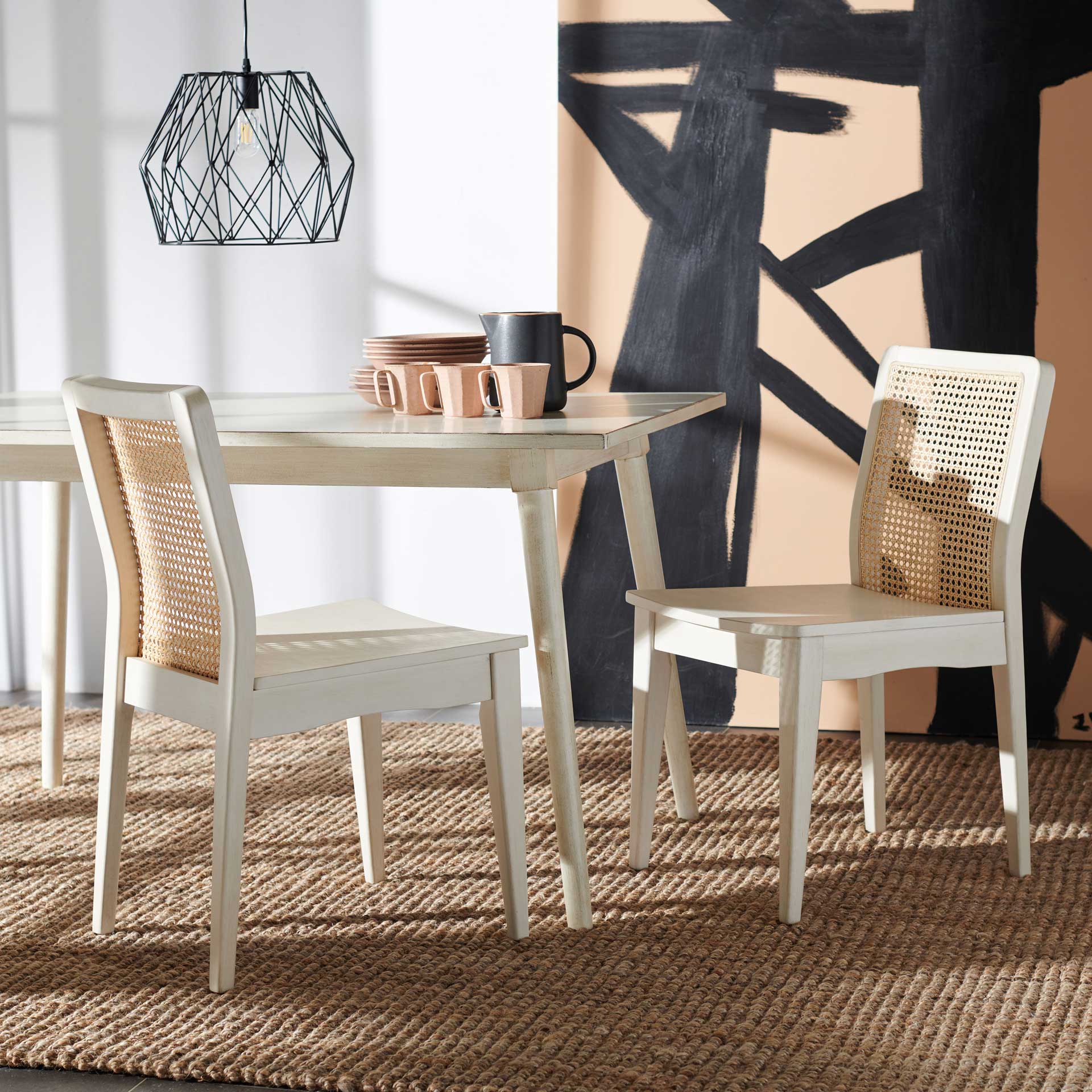 Belomy Rattan Dining Chair White/Natural (Set of 2) - Image 8