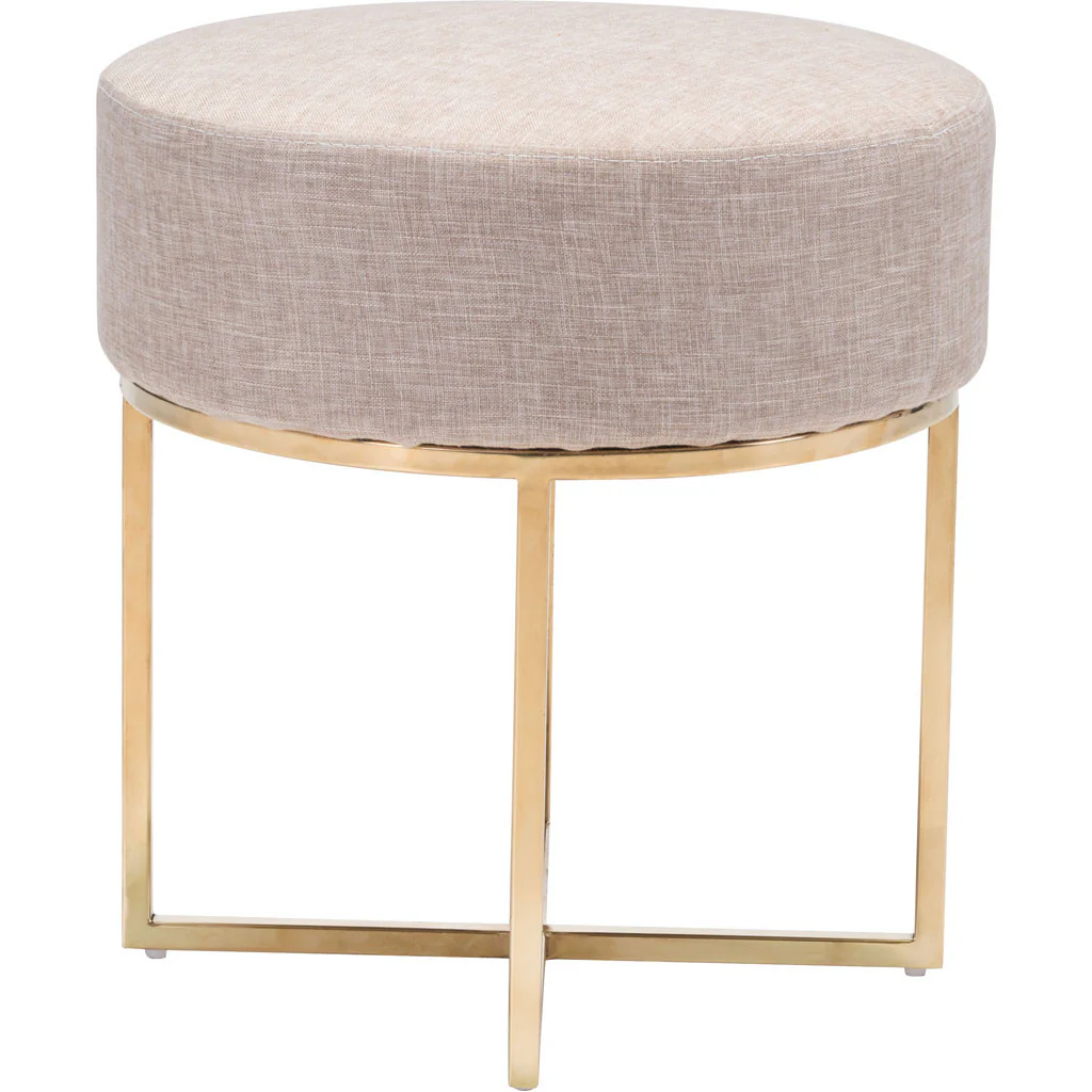 Ben Stool Beige & Gold - Image 2