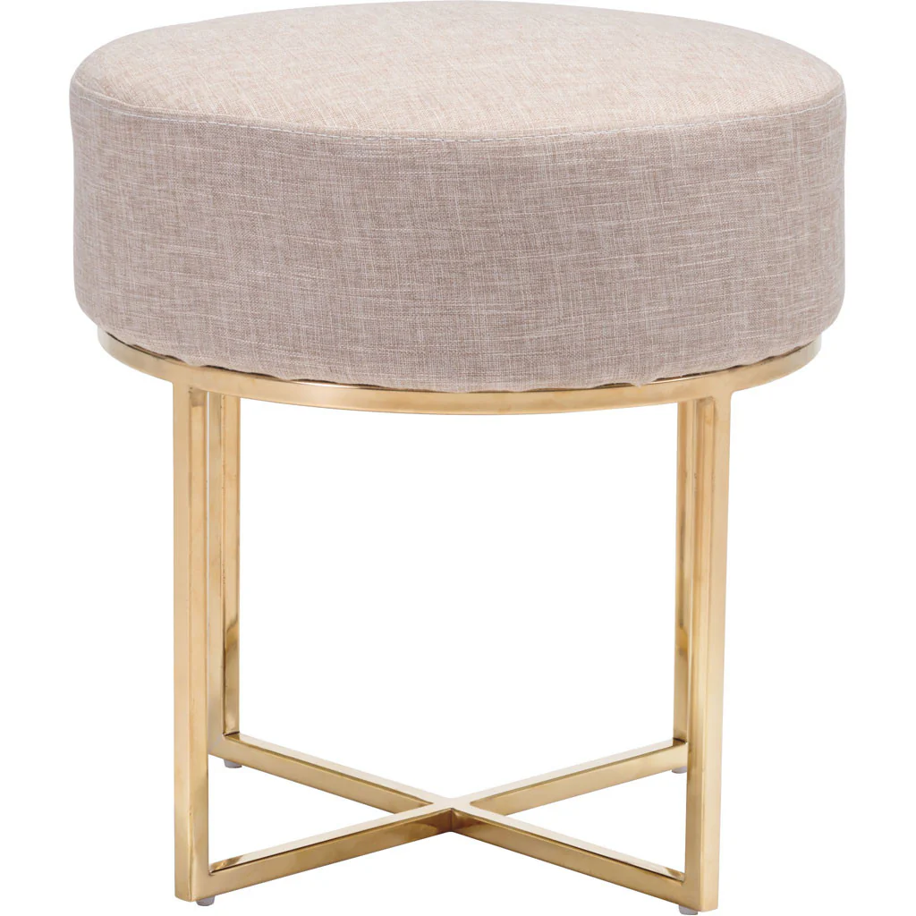 Ben Stool Beige & Gold - Image 3