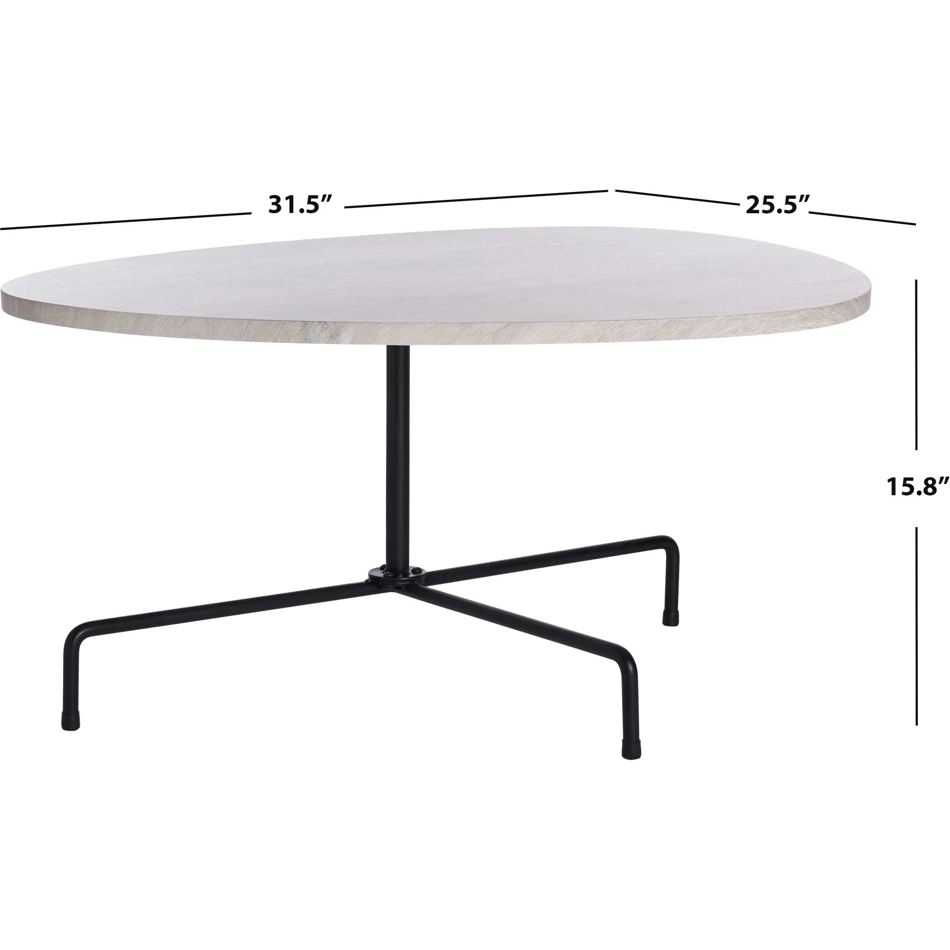 Beningo Tripod Coffee Table Light Gray Oak/Black - Image 9