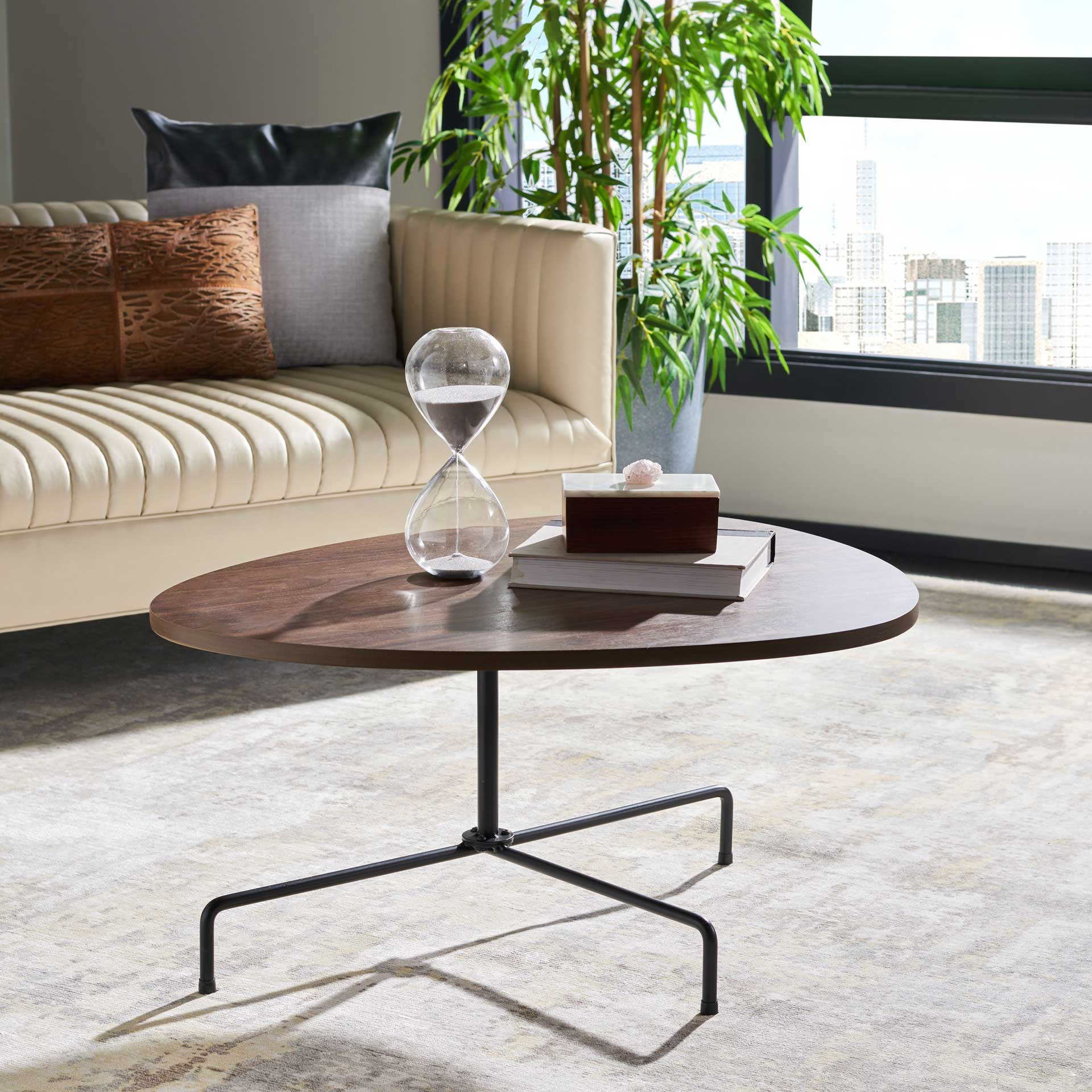 Beningo Tripod Coffee Table Walnut/Black - Image 8