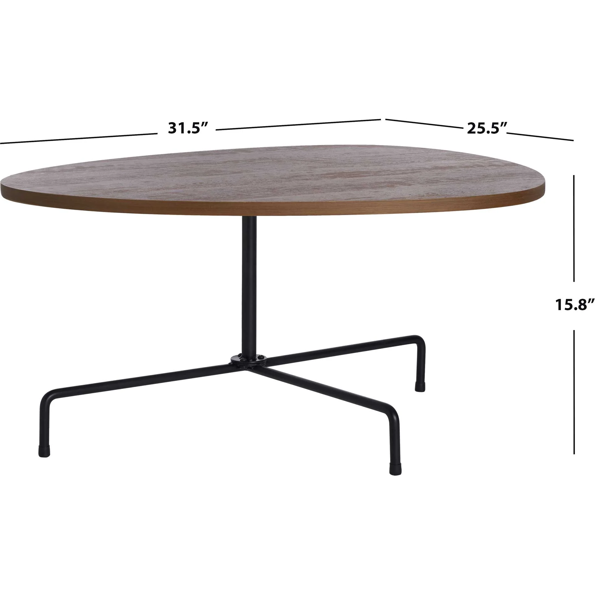 Beningo Tripod Coffee Table Walnut/Black - Image 9
