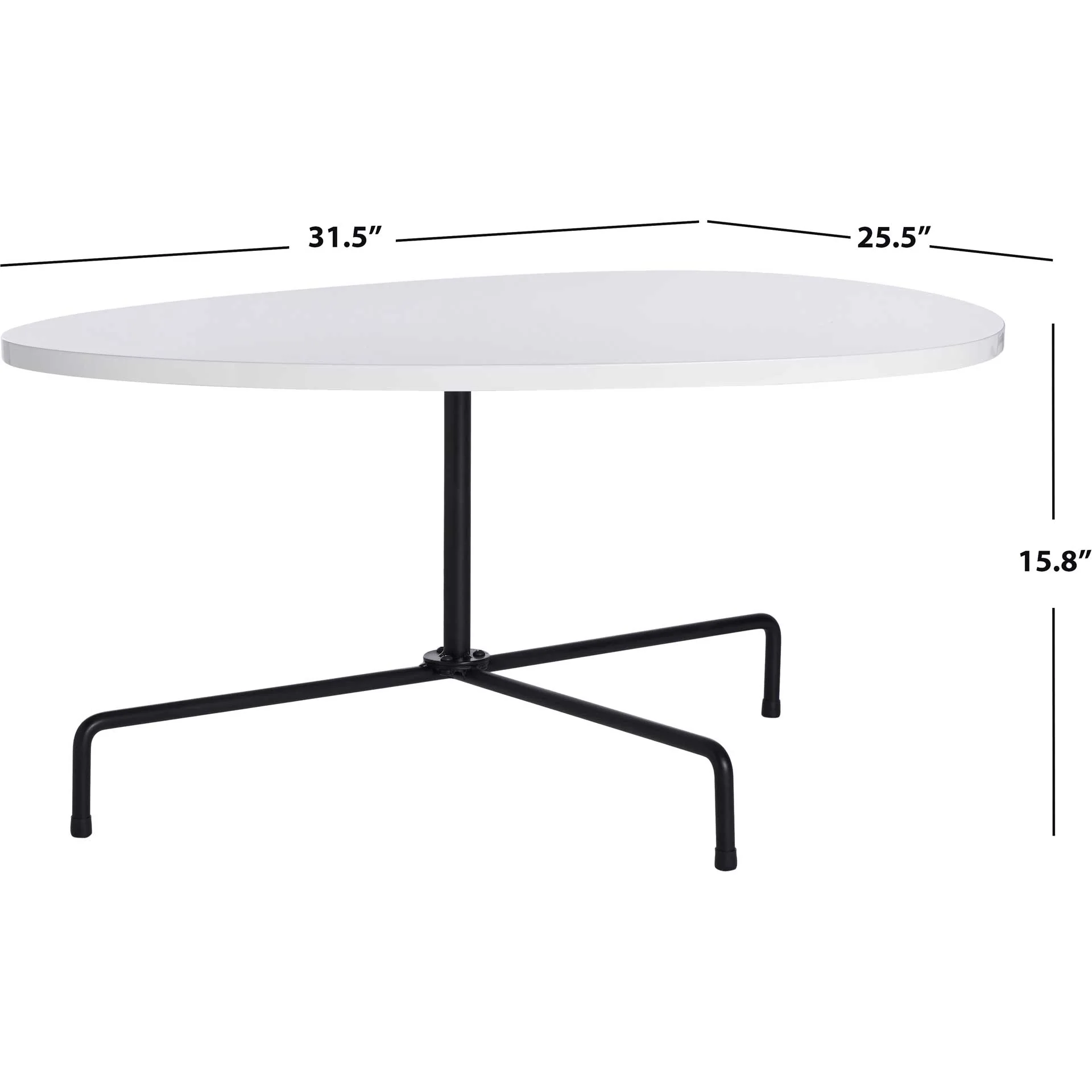 Beningo Tripod Coffee Table White/Black - Image 9