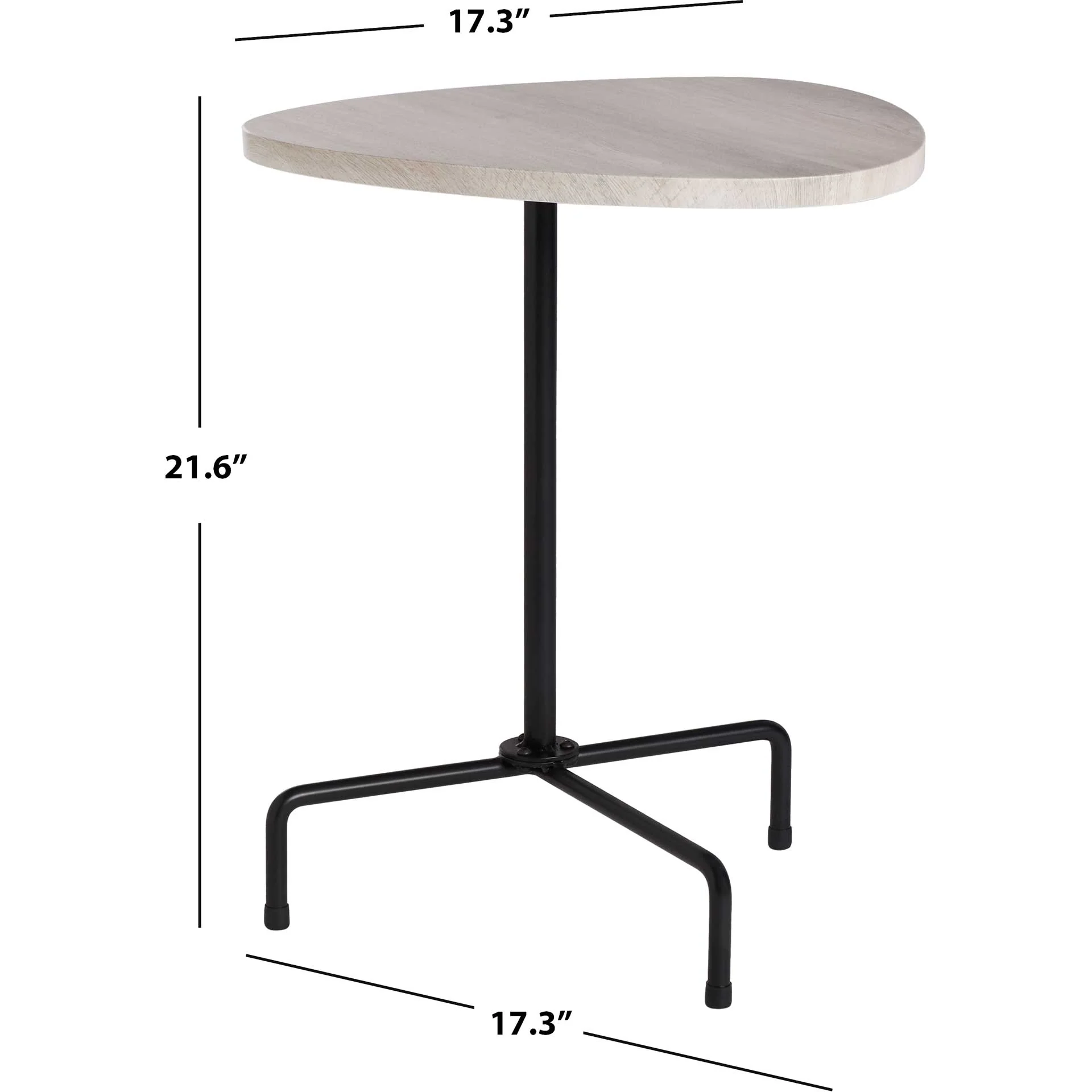 Beningo Tripod Side Table Light Gray Oak/Black - Image 9