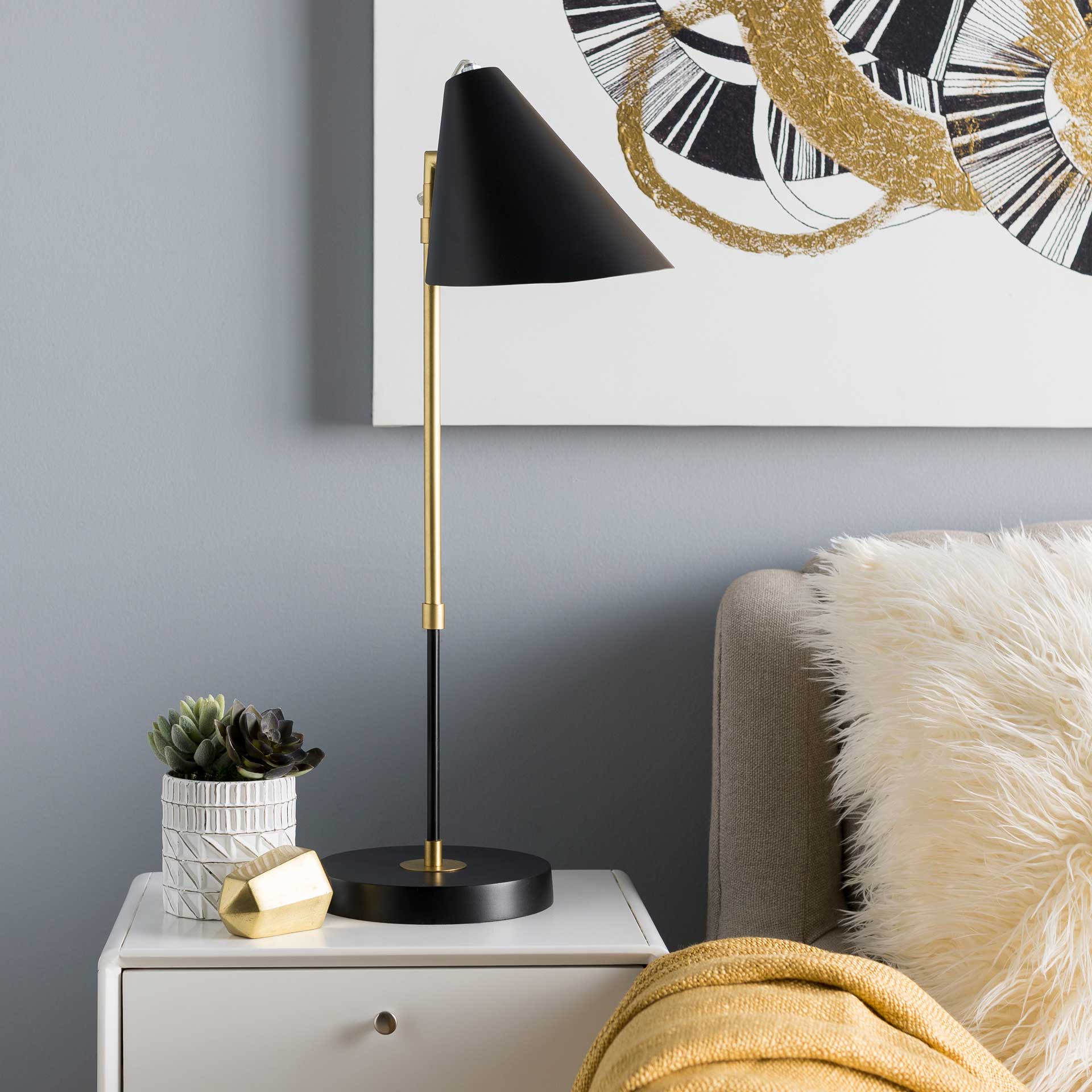 Benson Table Lamp Black/Brass/Brass - Image 5