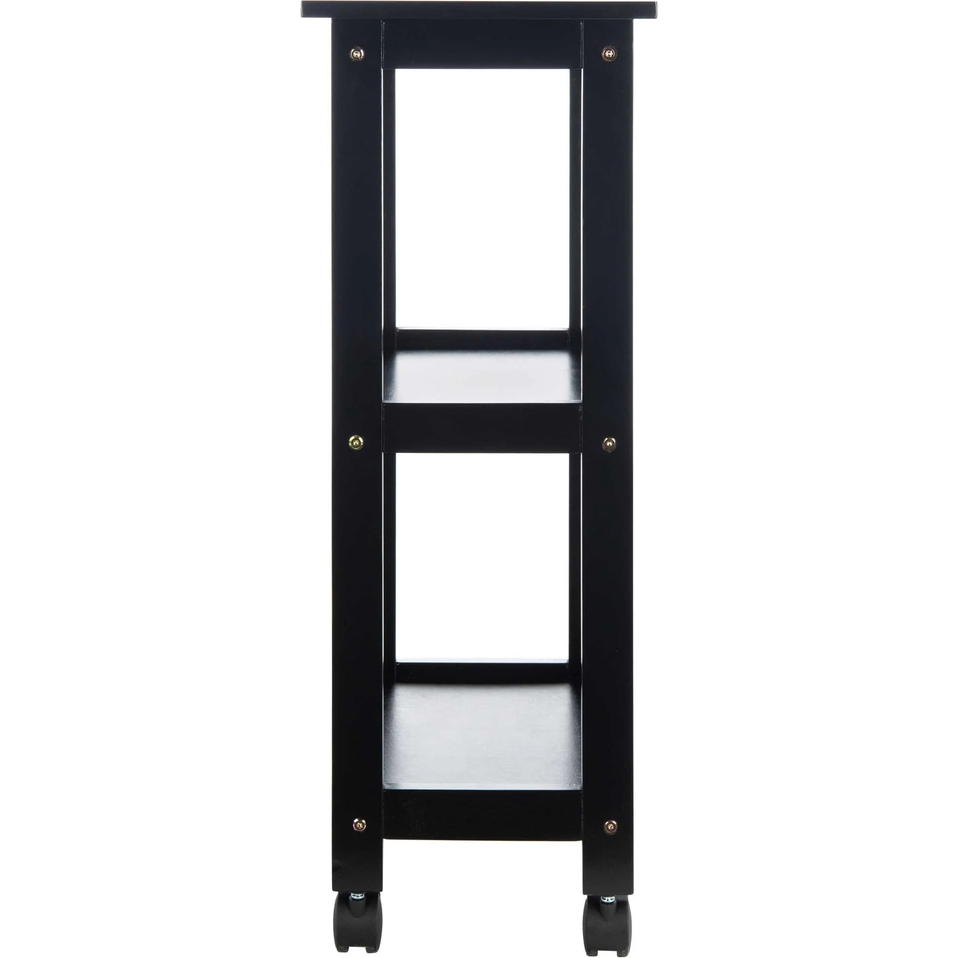 Bentlee 2 Shelf Kitchen Cart Black - Image 3