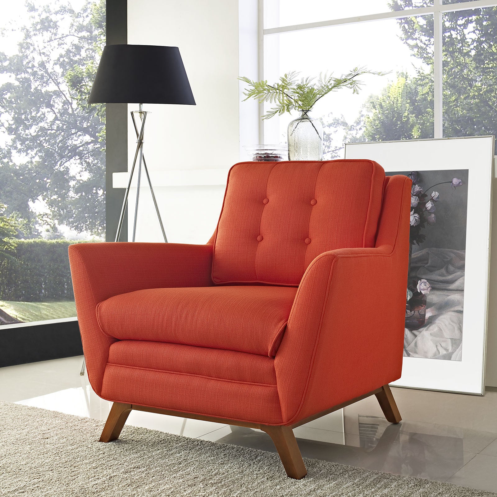 Beowulf Fabric Armchair Atomic Red - Image 5