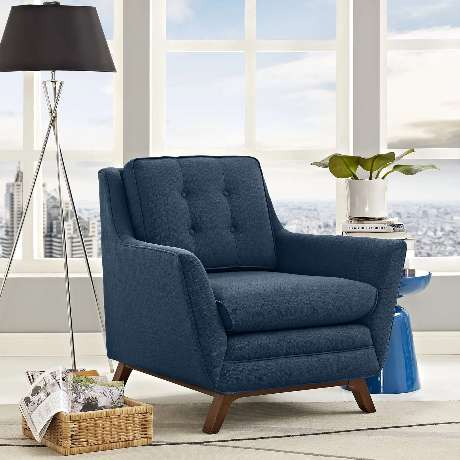 Beowulf Fabric Armchair Azure - Image 5