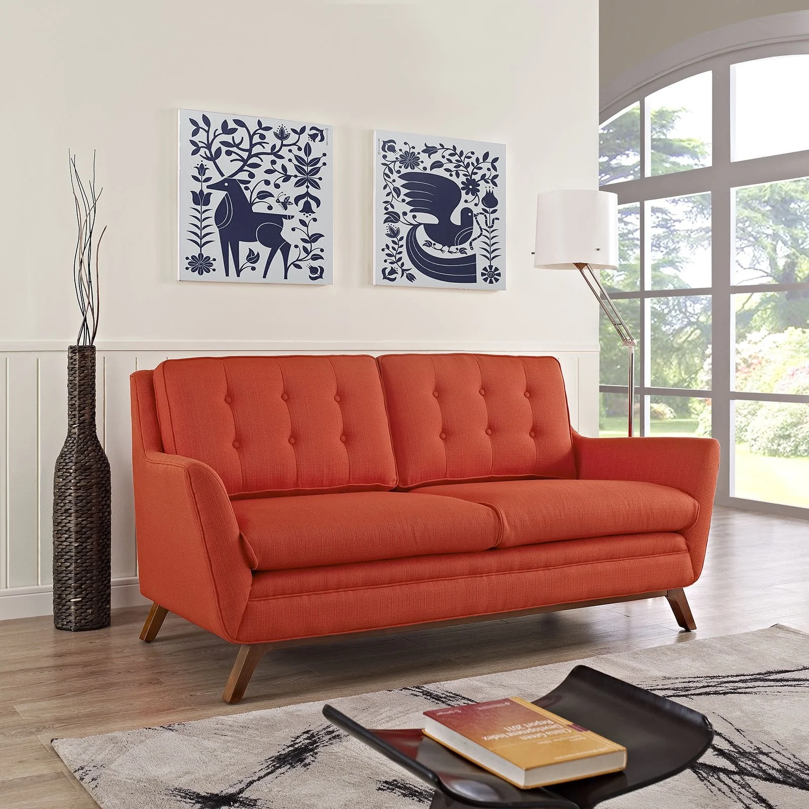 Beowulf Fabric Loveseat Atomic Red - Image 5