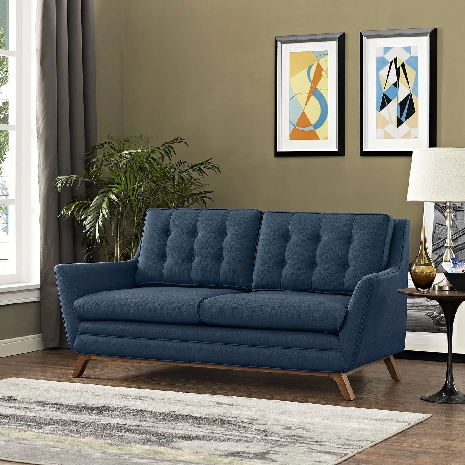 Beowulf Fabric Loveseat Azure - Image 5