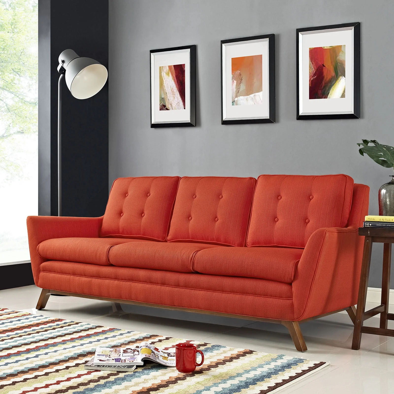 Beowulf Fabric Sofa Atomic Red - Image 5