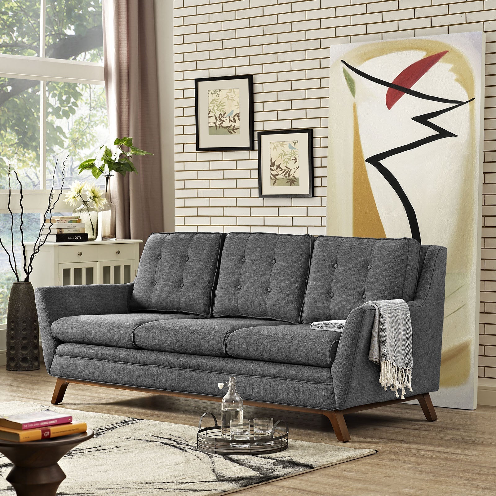 Beowulf Fabric Sofa Gray - Image 5