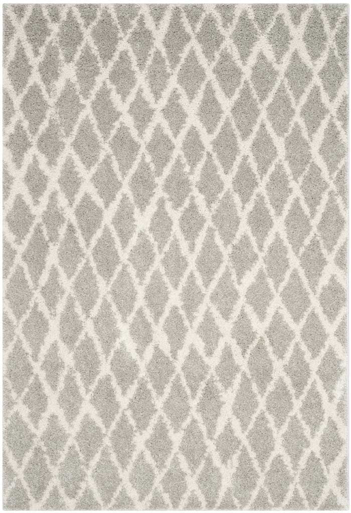 Berber Diamond Shag Light Gray/Cream Area Rug - Image 2