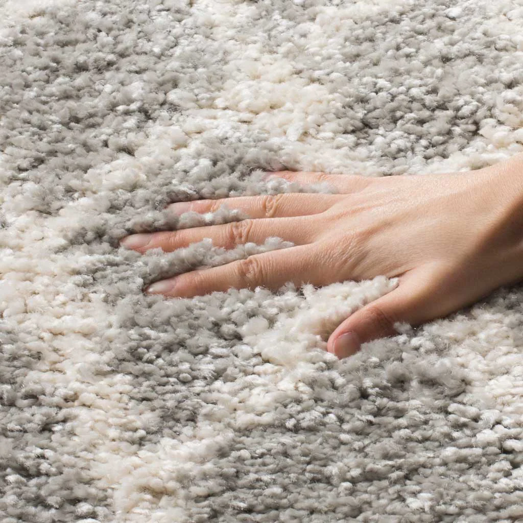 Berber Diamond Shag Light Gray/Cream Area Rug - Image 5