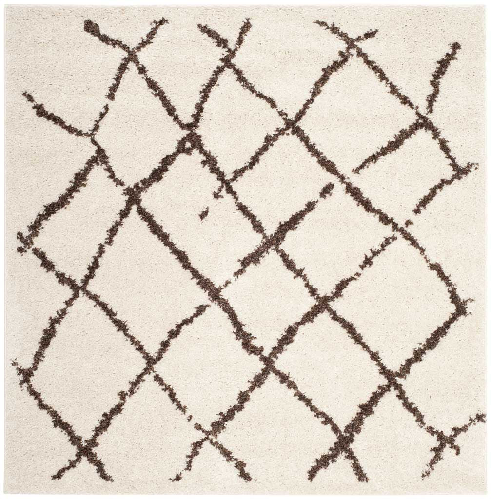 Berber Shag Creme/Brown Area Rug - Image 2