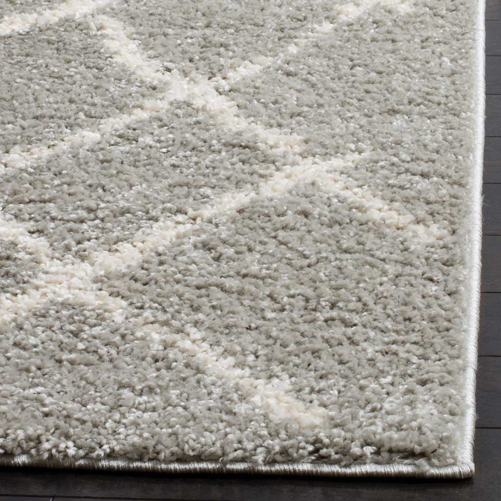 Berber Shag Light Gray/Cream Area Rug - Image 4