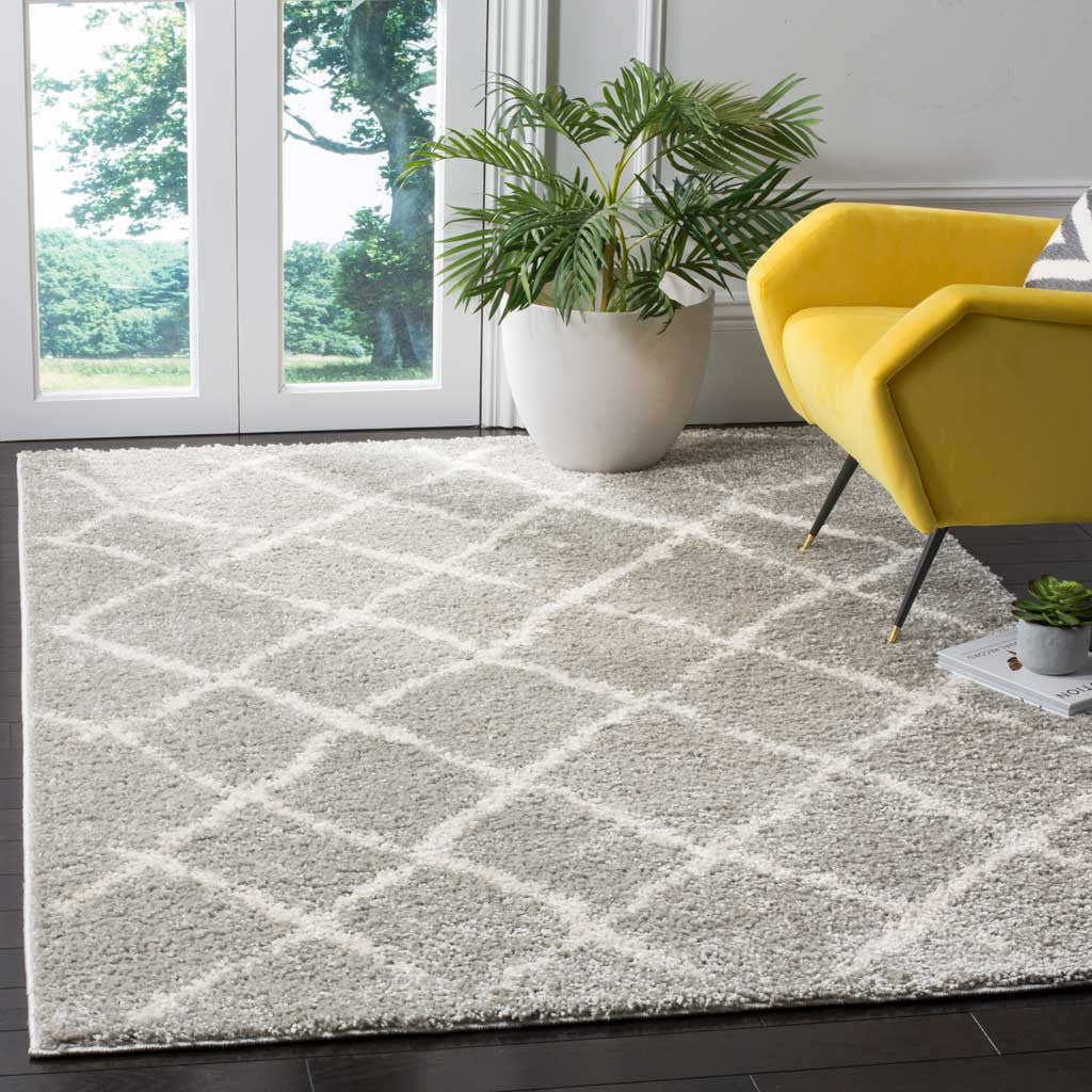 Berber Shag Light Gray/Cream Area Rug - Image 6