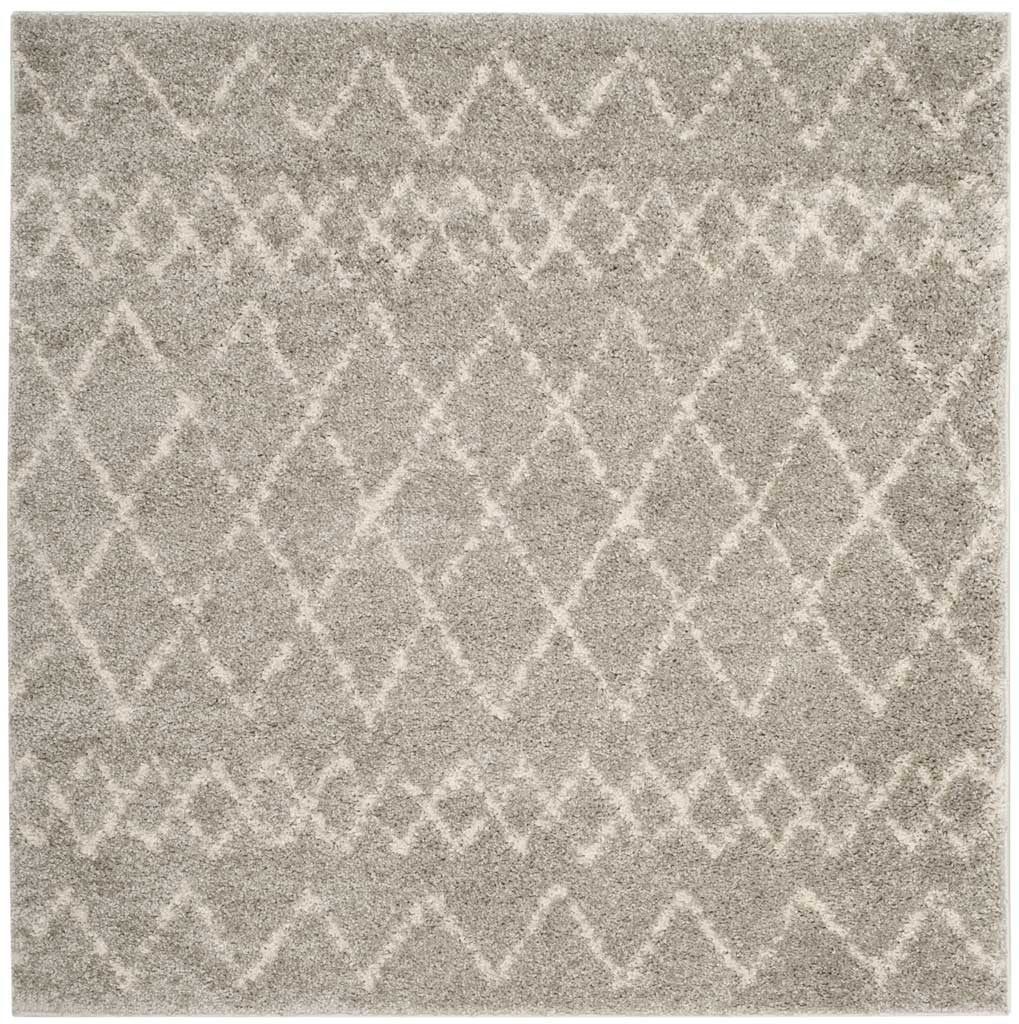 Berber Tribal Shag Light Gray/Cream Area Rug - Image 2