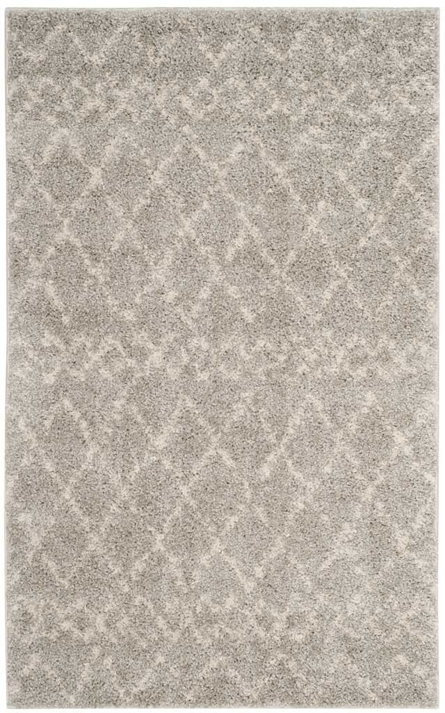 Berber Tribal Shag Light Gray/Cream Area Rug - Image 3
