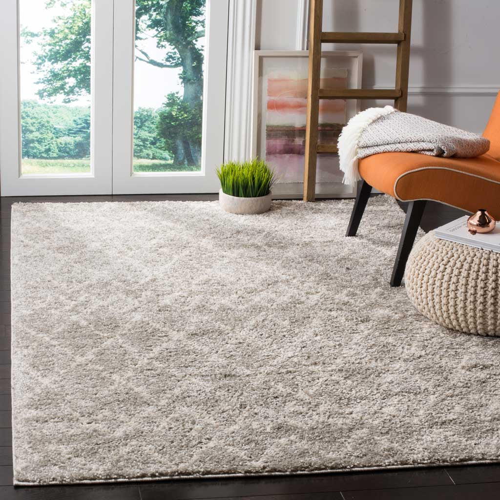 Berber Tribal Shag Light Gray/Cream Area Rug - Image 7